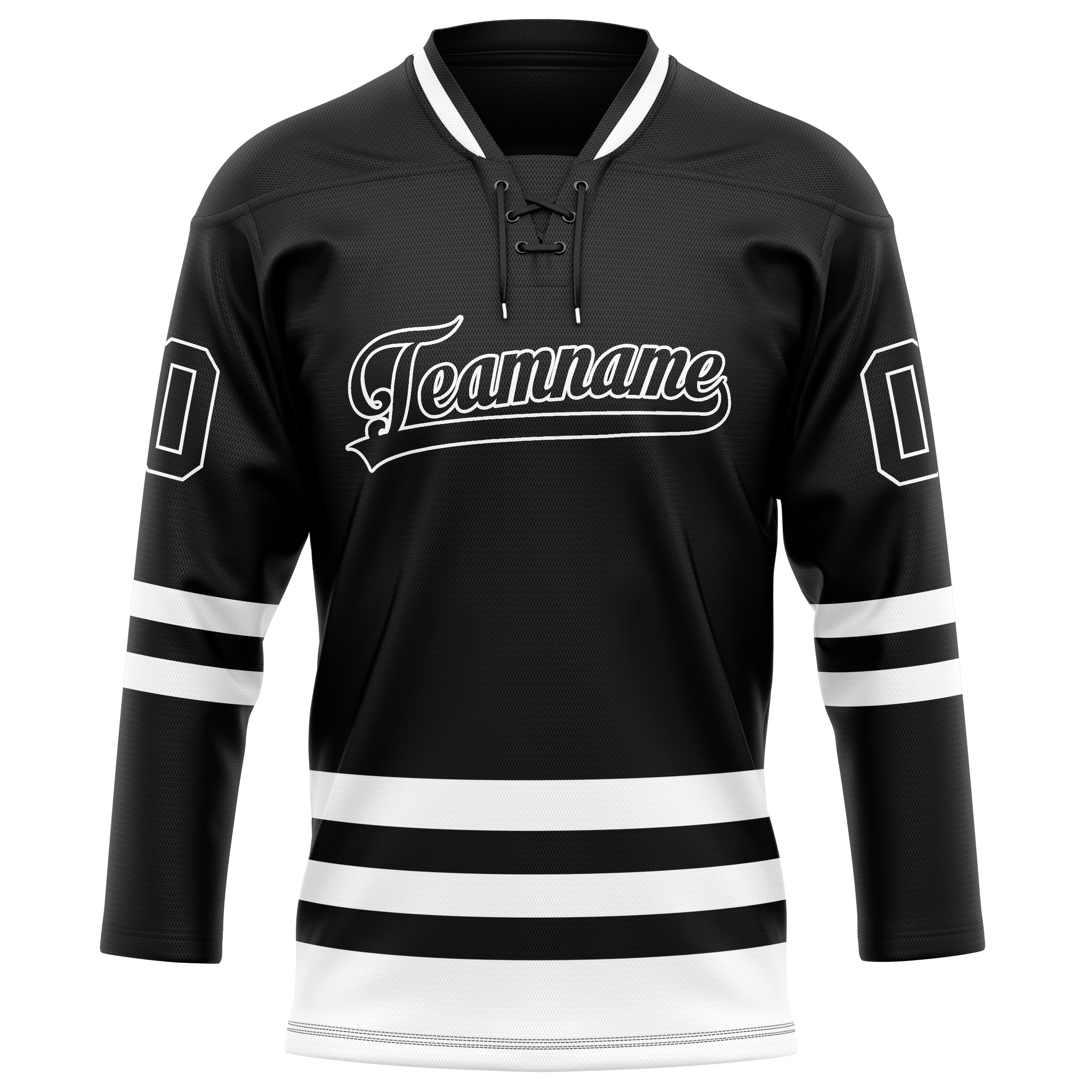 Schwarz Weiß Eishockey Trikot