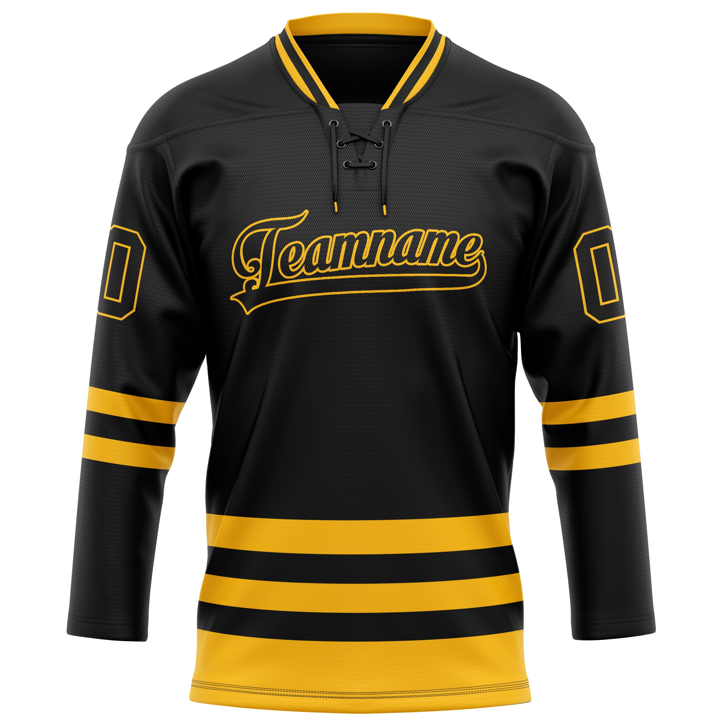 Schwarz Gold Eishockey Trikot