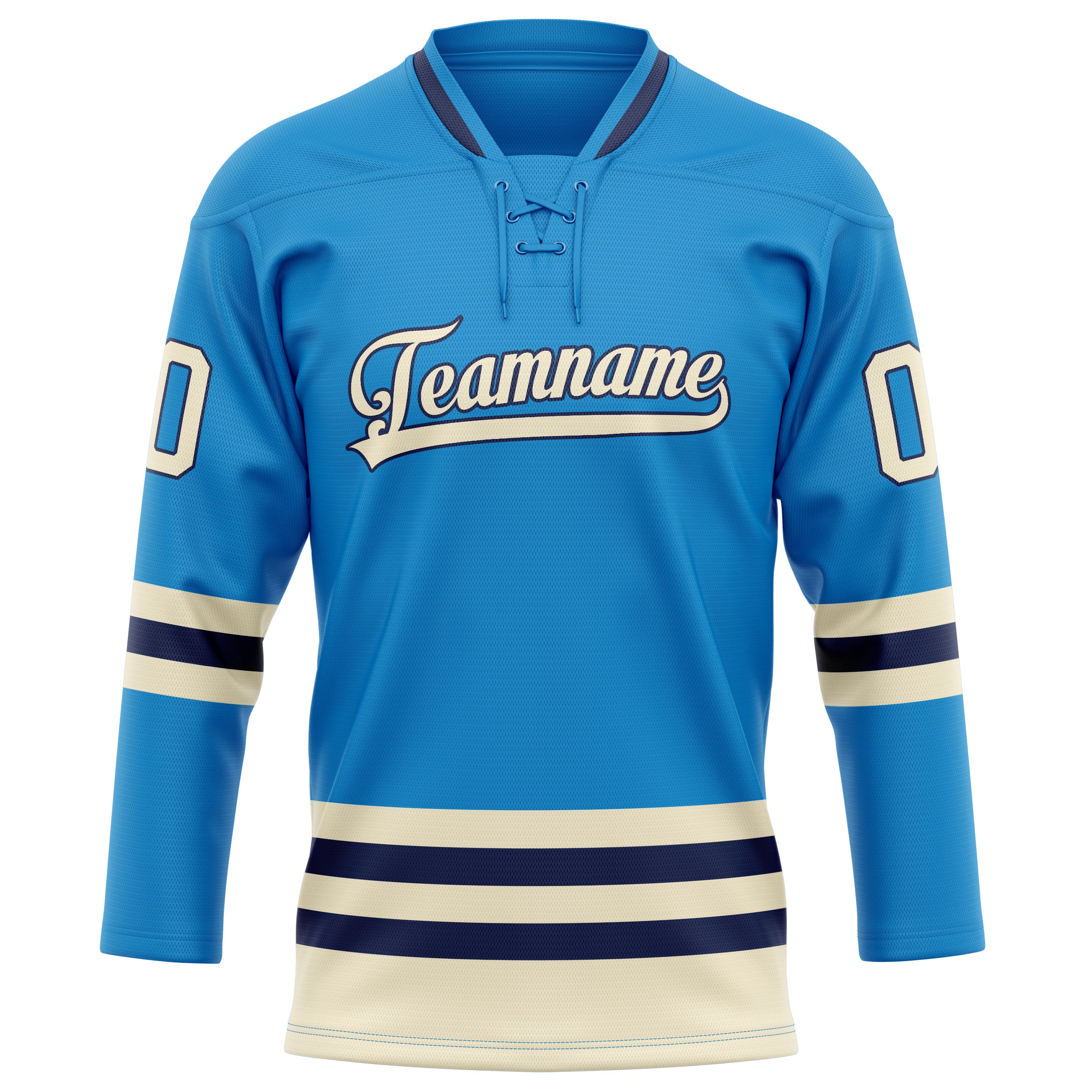 Blau Creme Eishockey Trikot