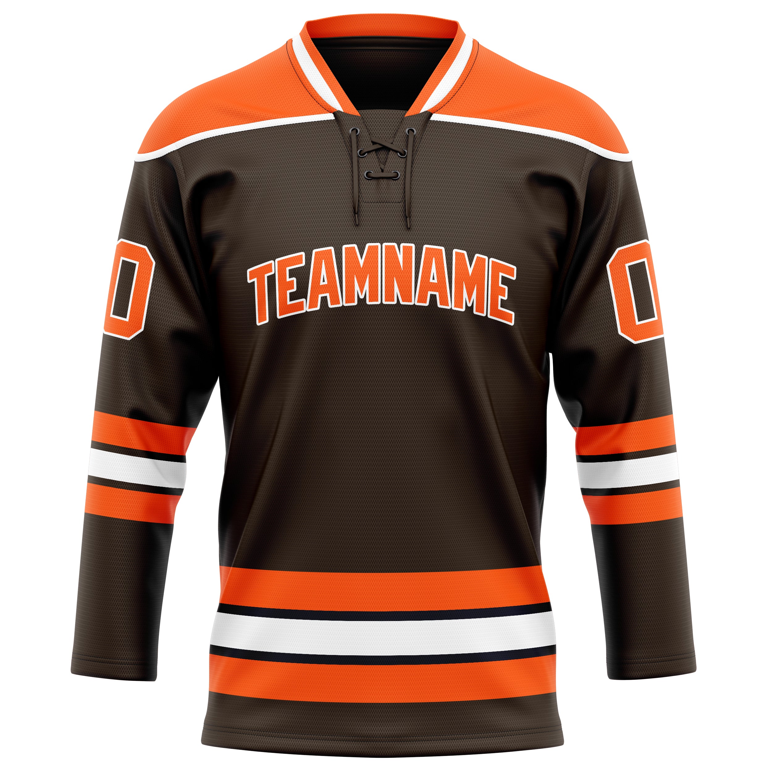 Braun Orange Eishockey Trikot