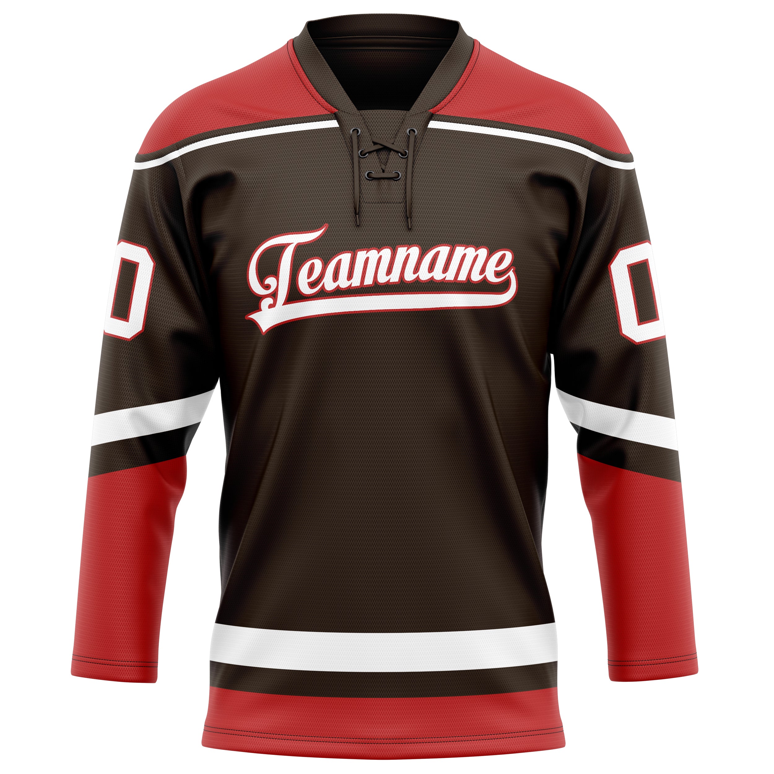 Braun Rot Eishockey Trikot