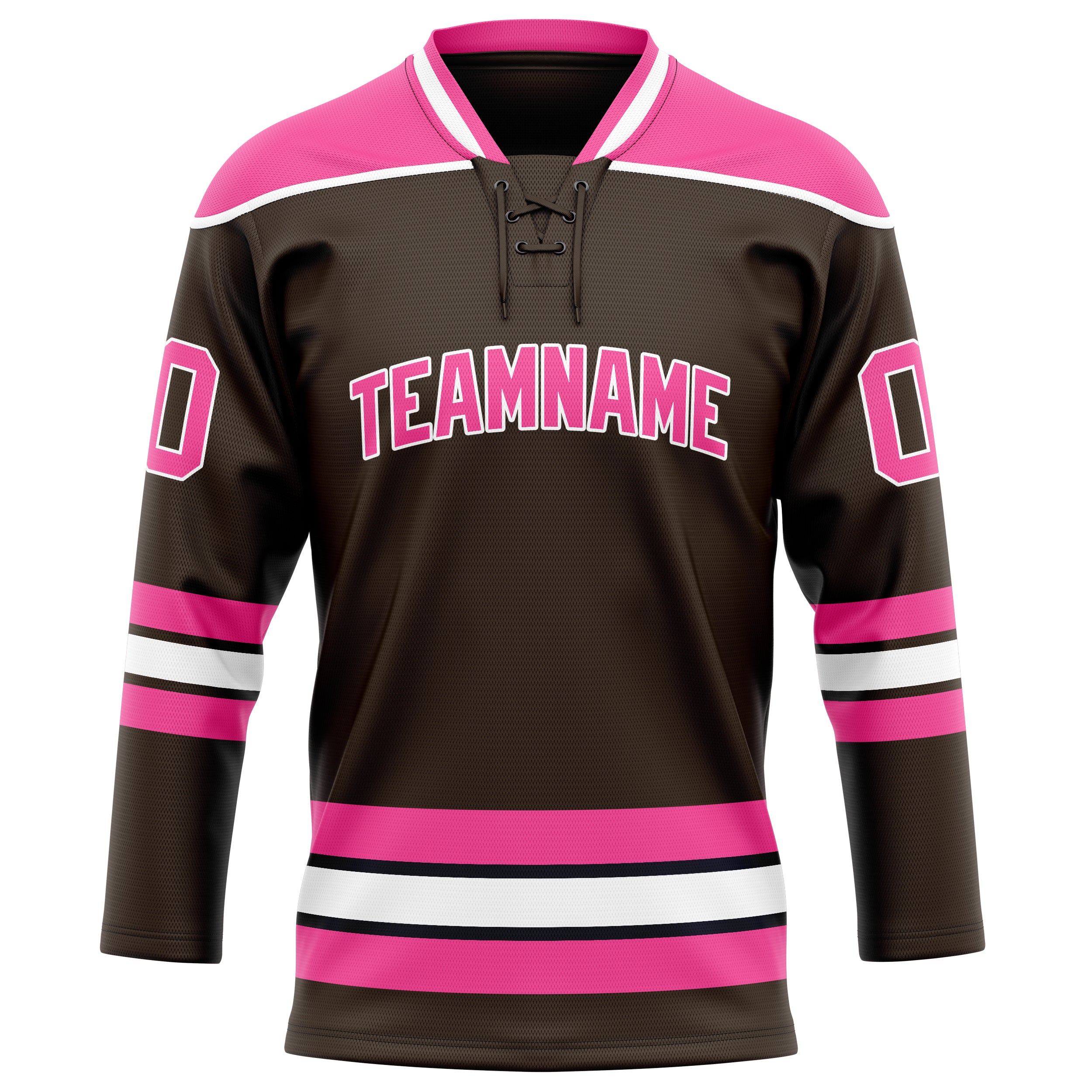 Braun Rosa Eishockey Trikot