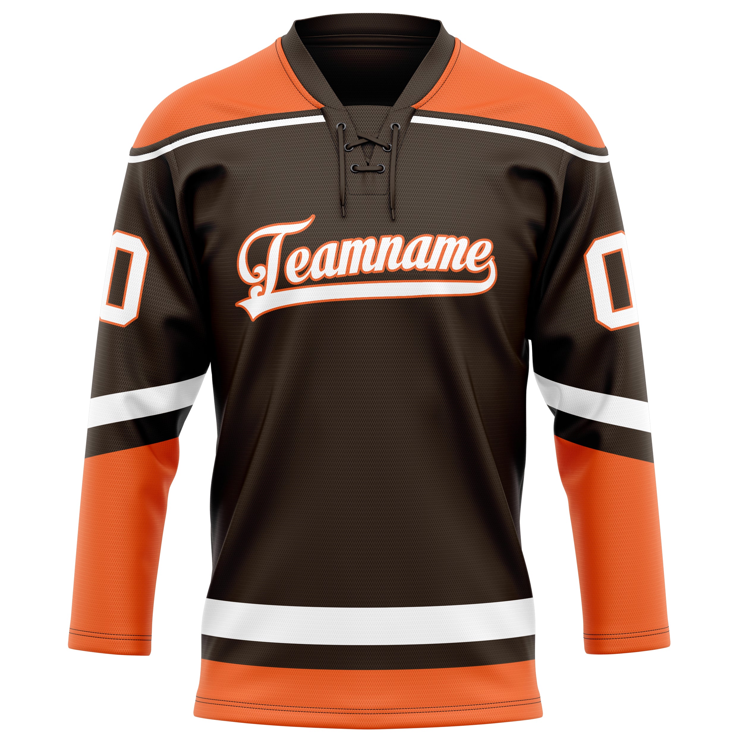 Braun Orange Eishockey Trikot