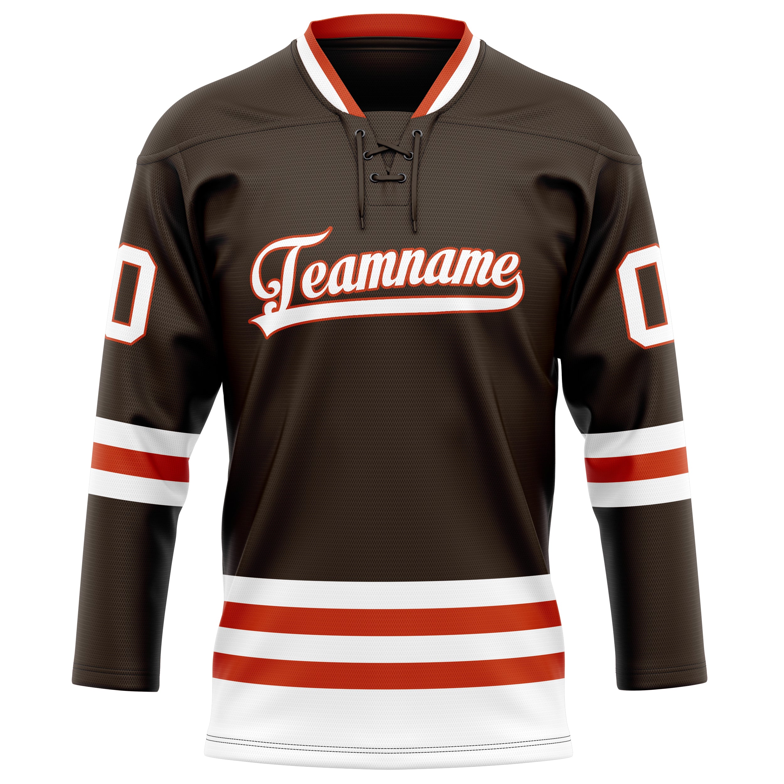 Braun Weiß Eishockey Trikot