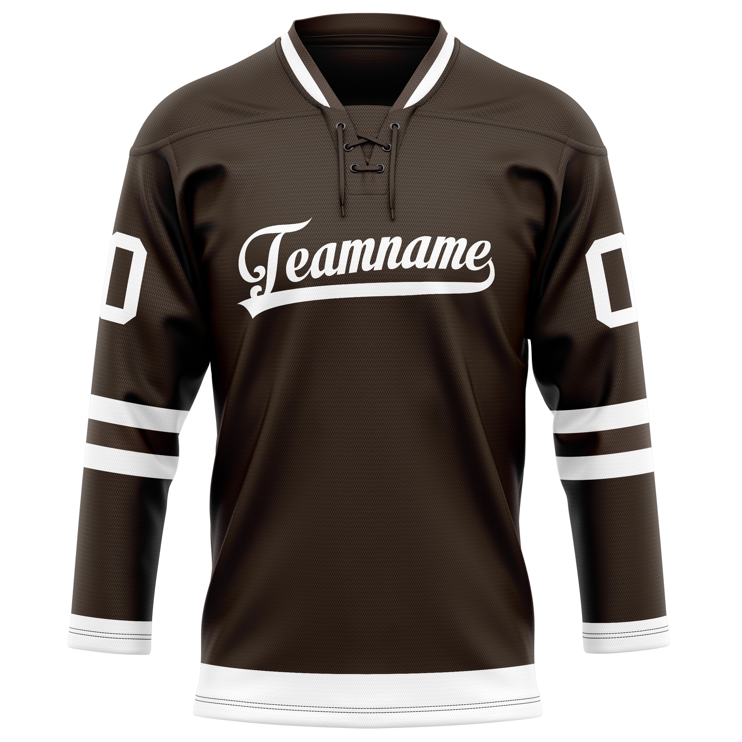 Braun Weiß Eishockey Trikot