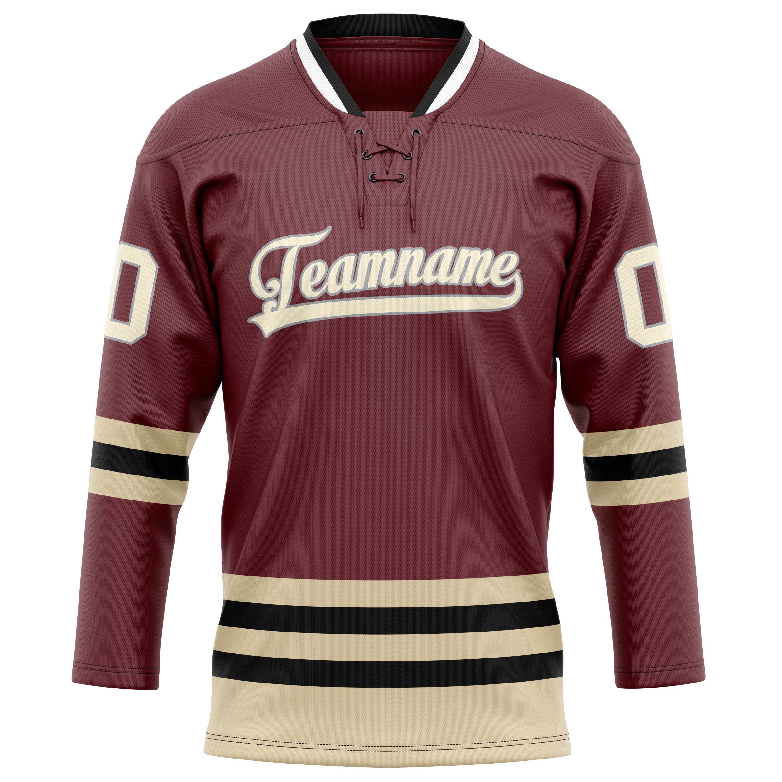 Braun Creme Eishockey Trikot