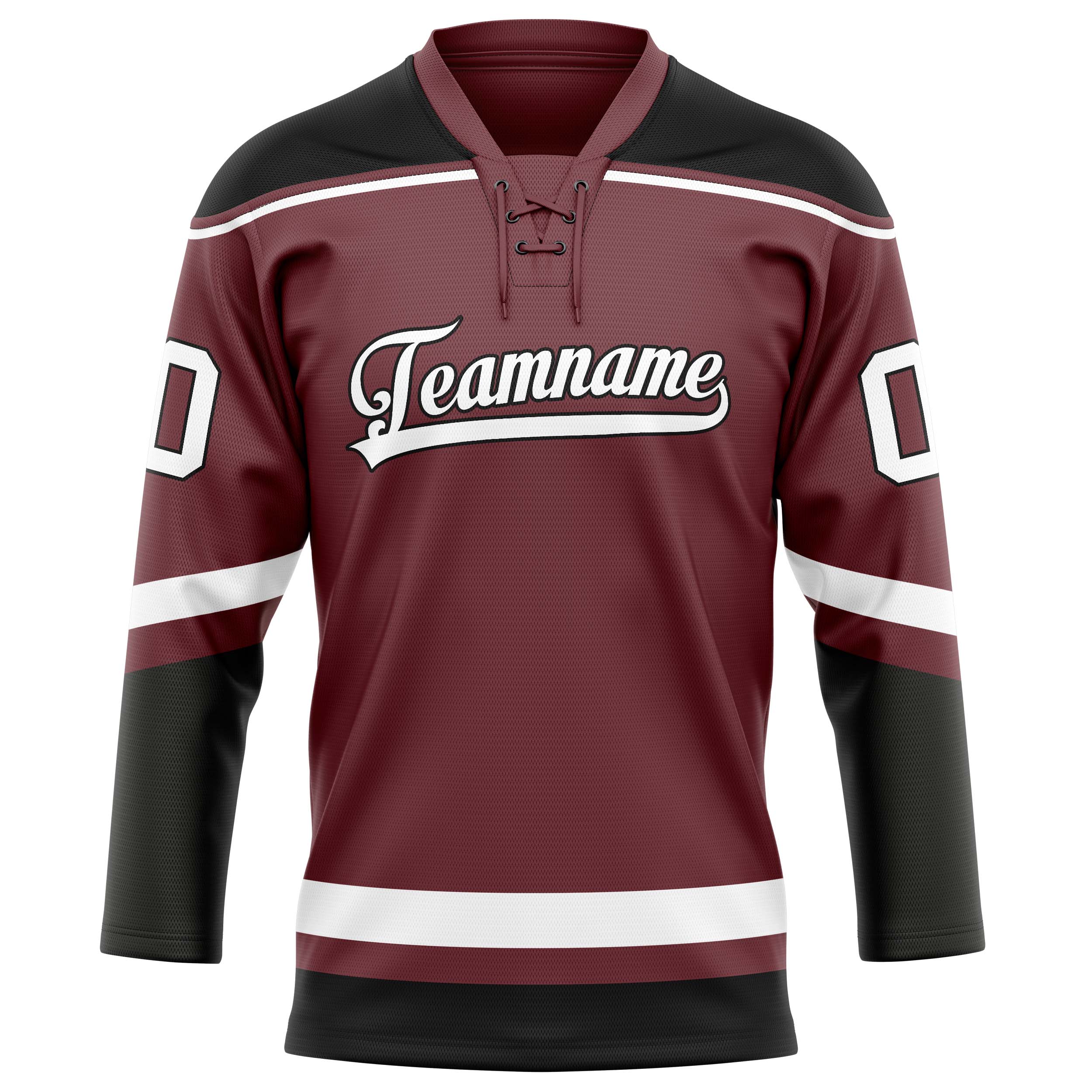 Braun Weiß Eishockey Trikot