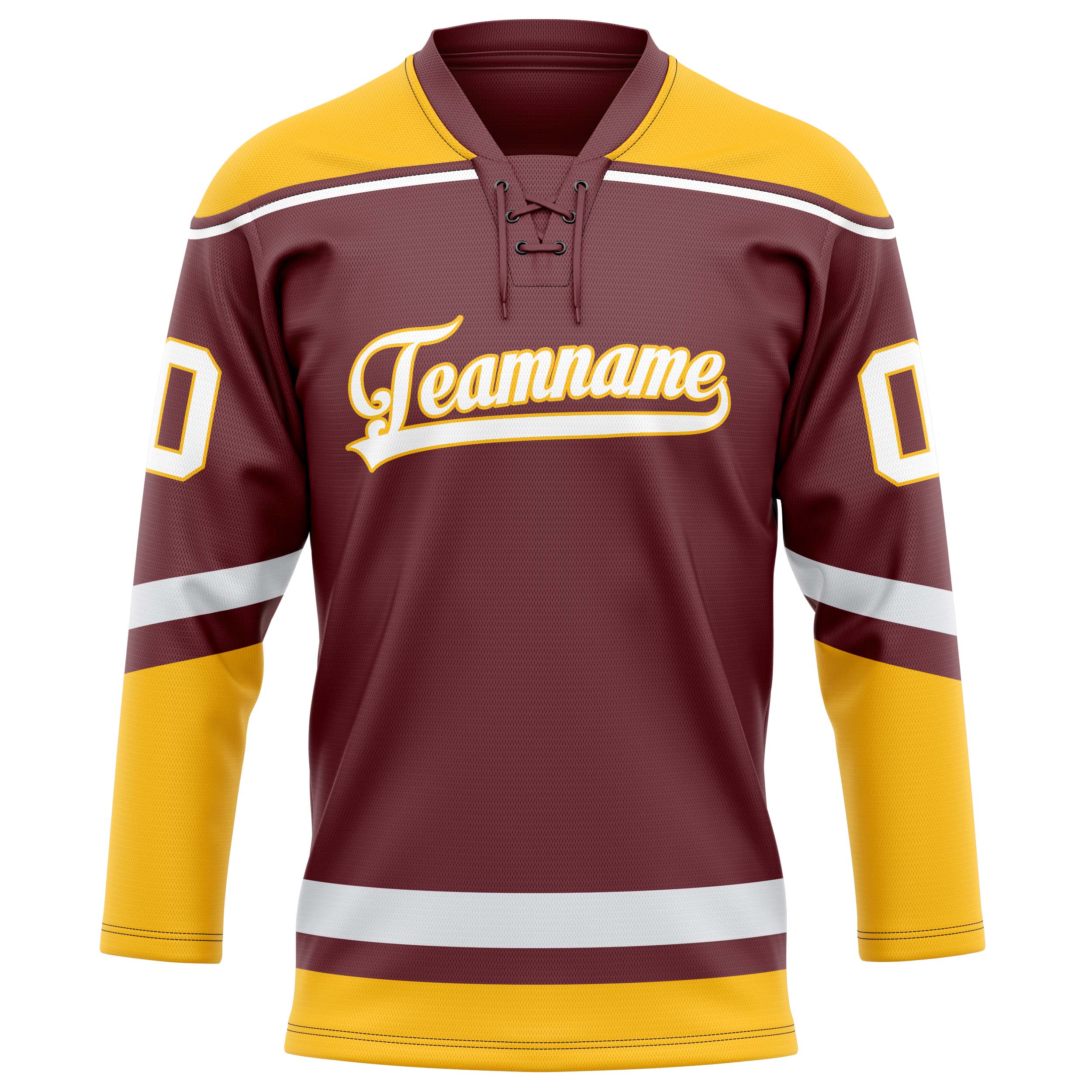 Braun Gold Eishockey Trikot