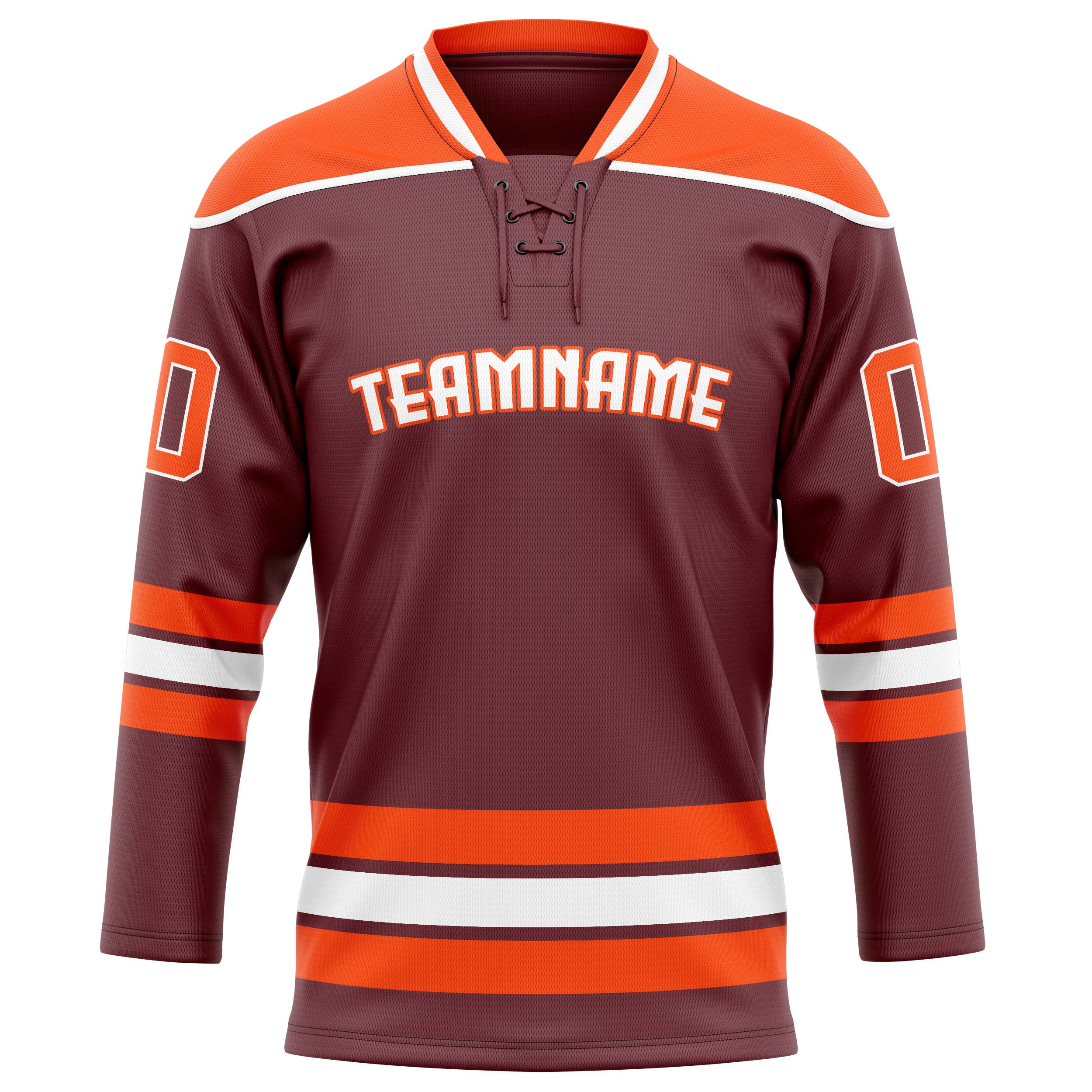 Braun Orange Eishockey Trikot