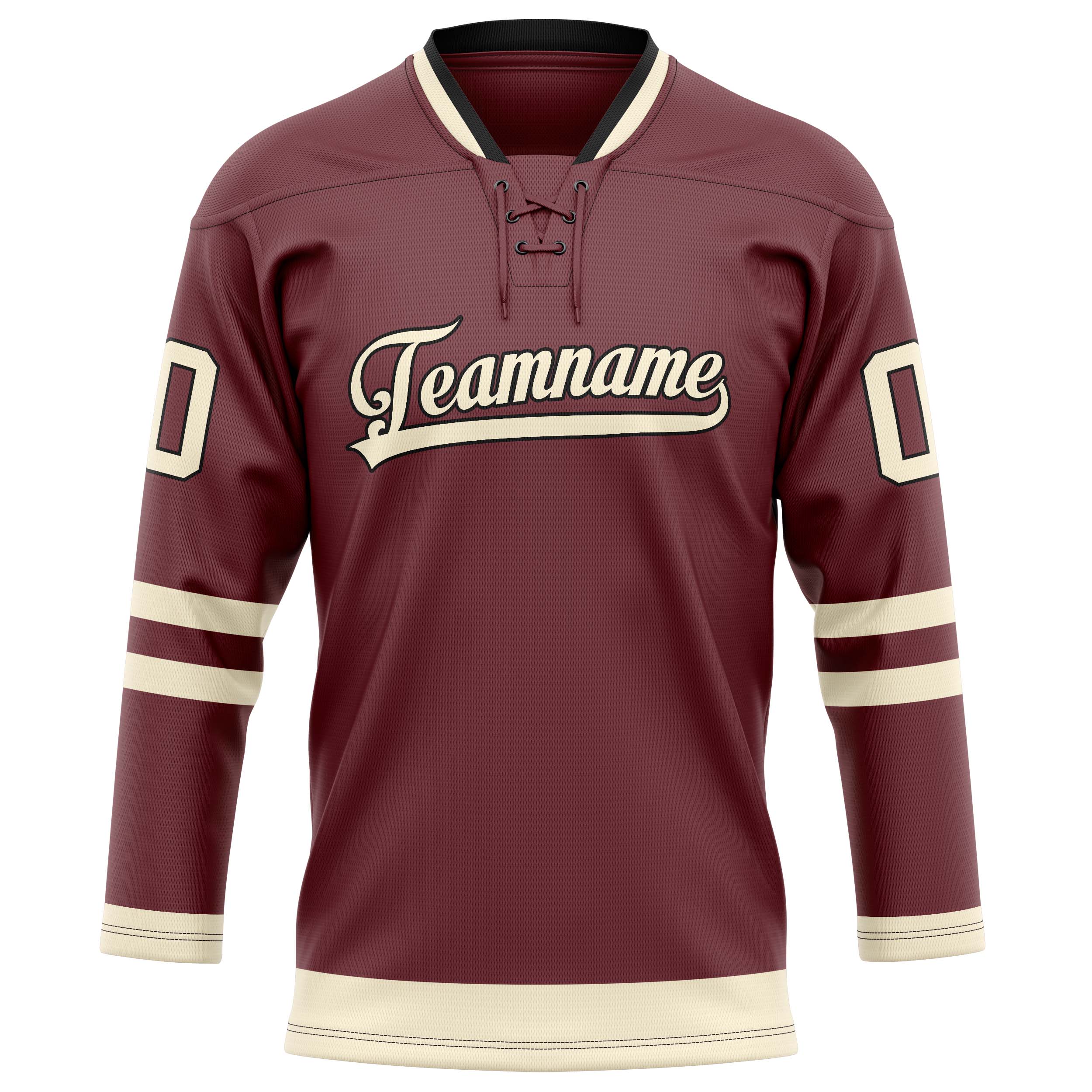 Braun Creme Eishockey Trikot