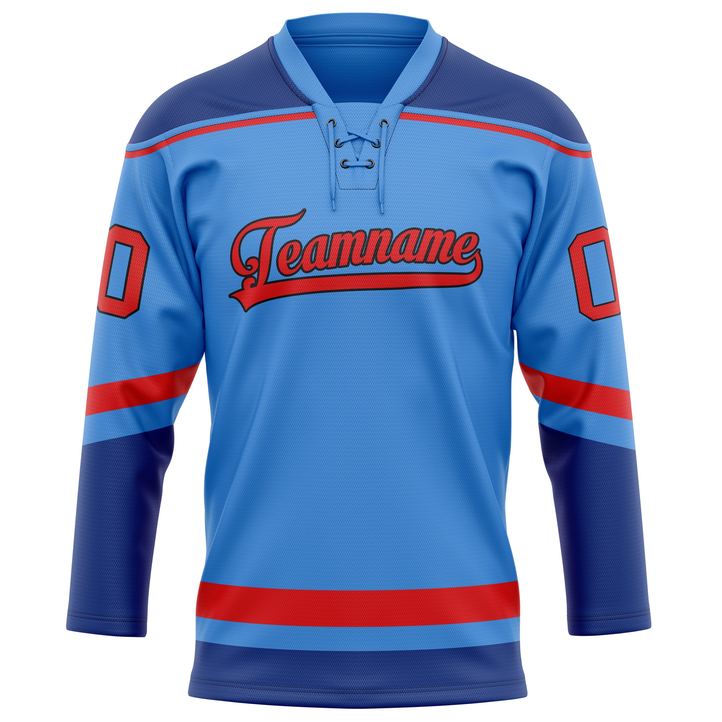 Elektrisch Blau Rot Eishockey Trikot