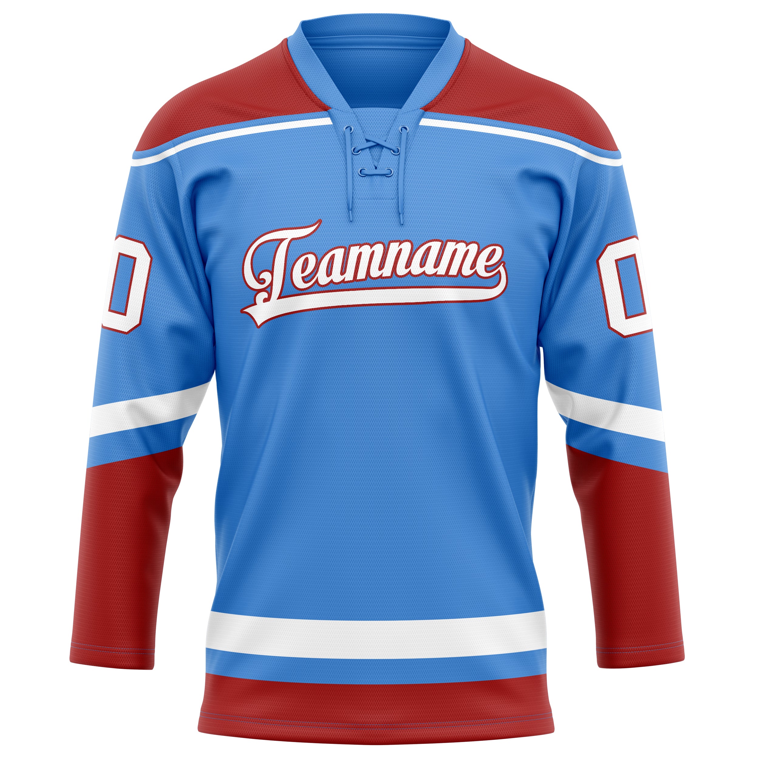 Elektrisch Blau Rot Eishockey Trikot