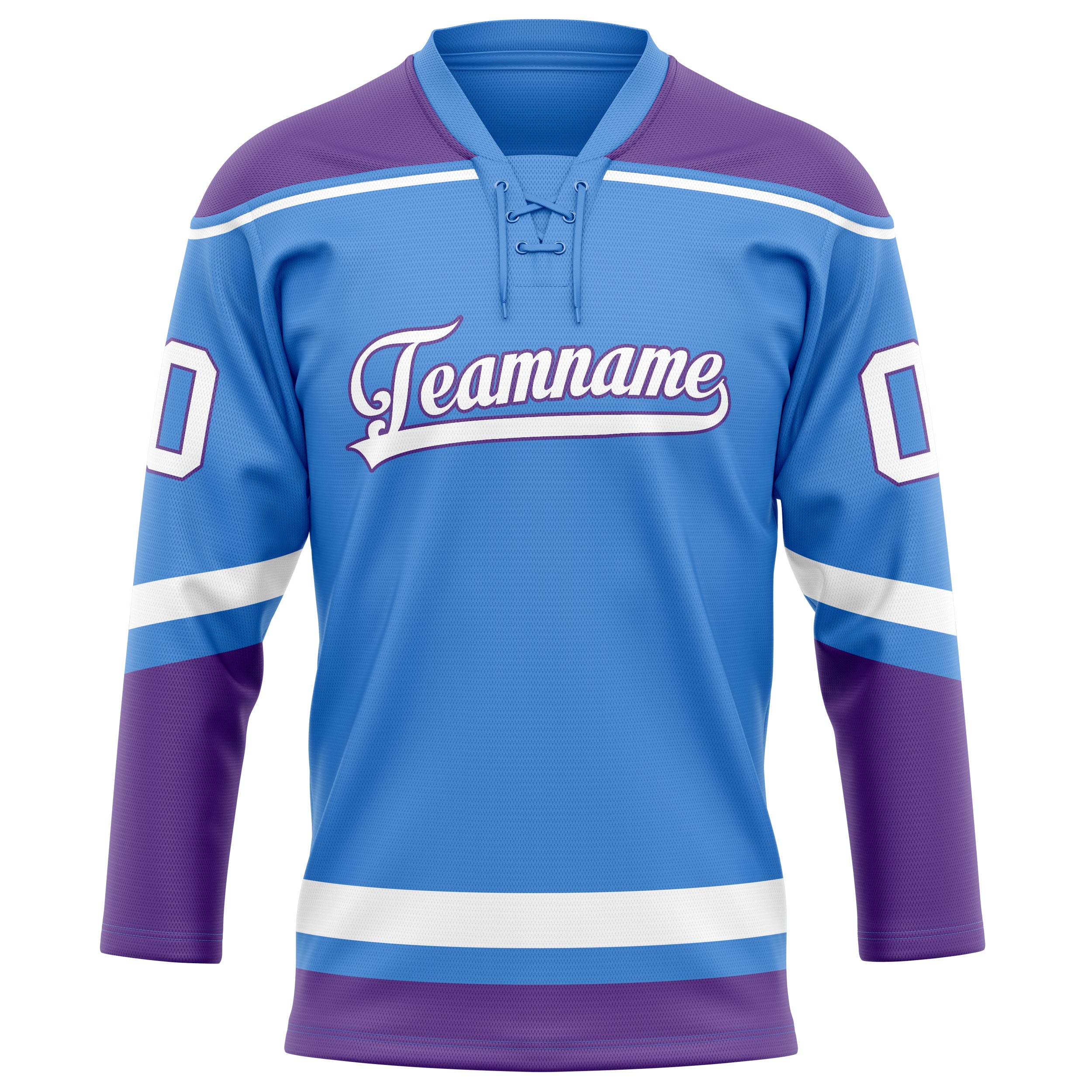 Elektrisch Blau Lila Eishockey Trikot