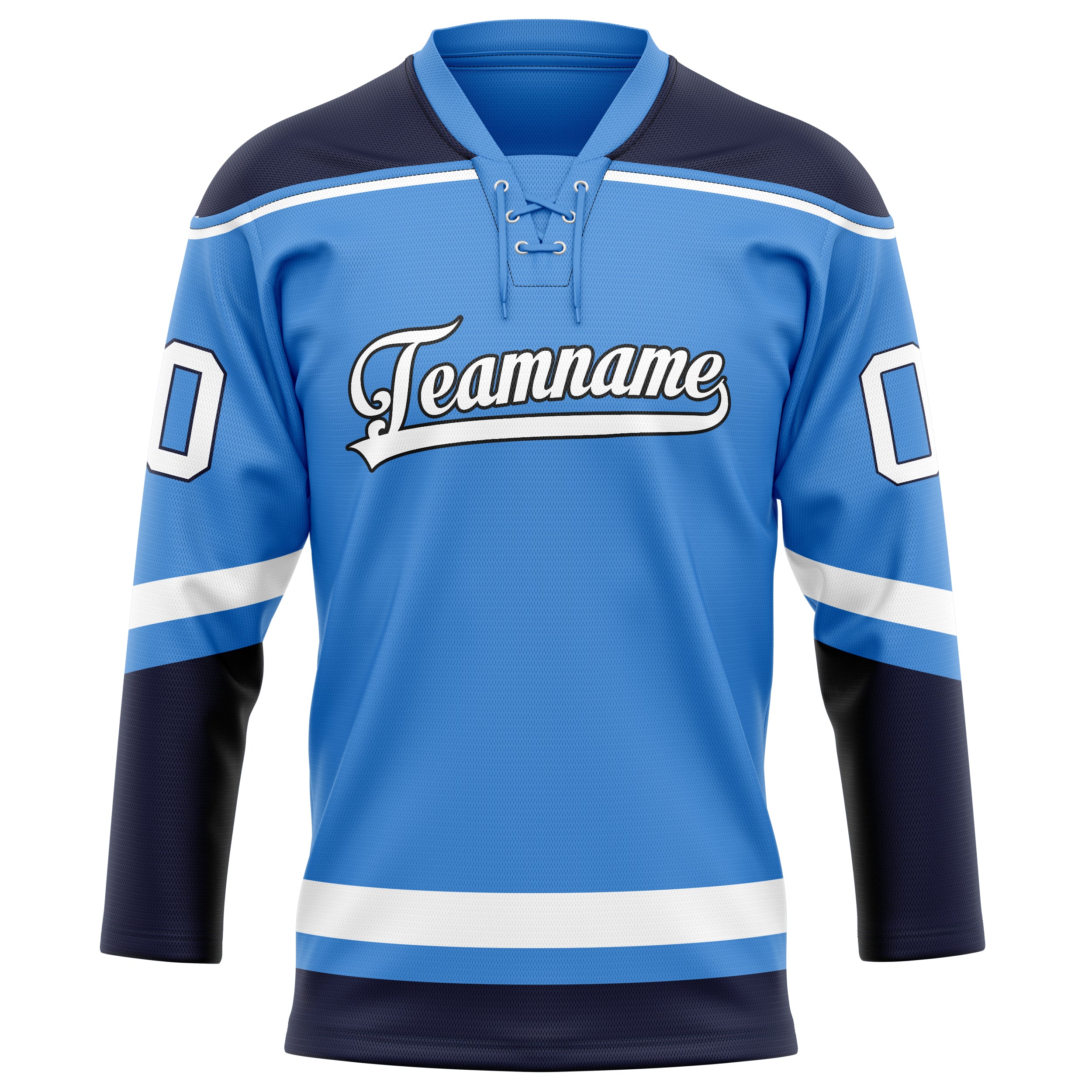 Elektrisch Blau Weiß Eishockey Trikot