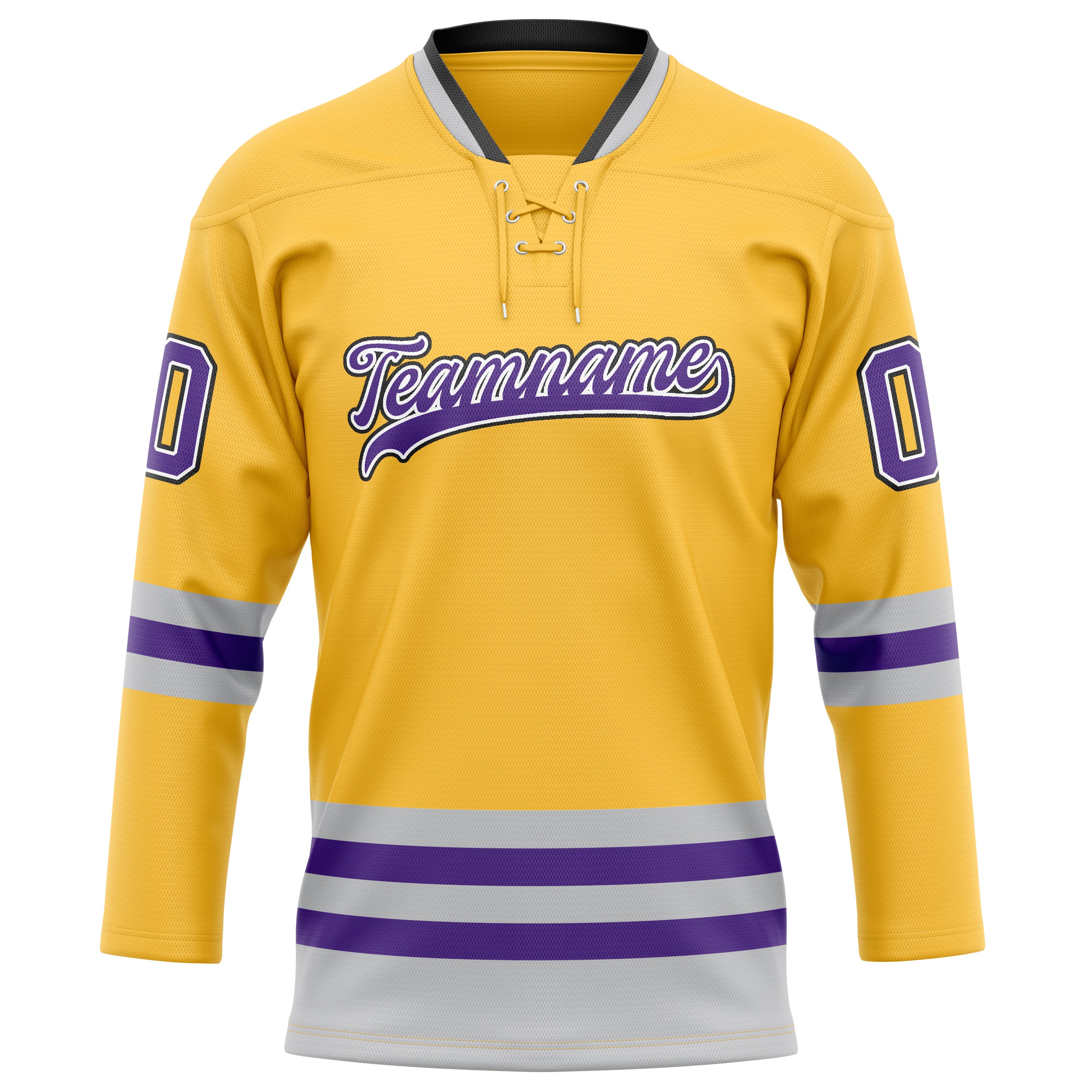 Gold Lila Eishockey Trikot