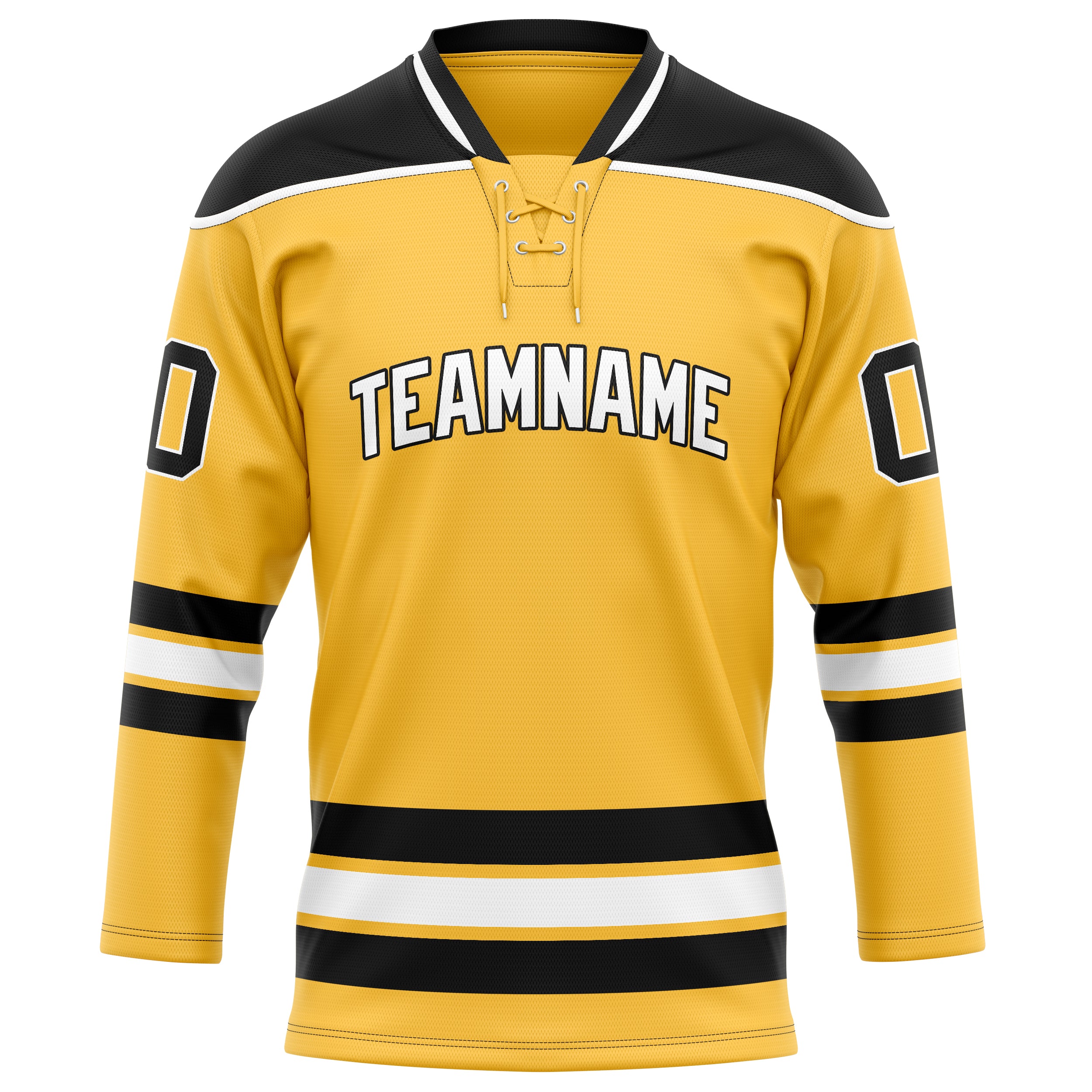 Gold Schwarz Eishockey Trikot