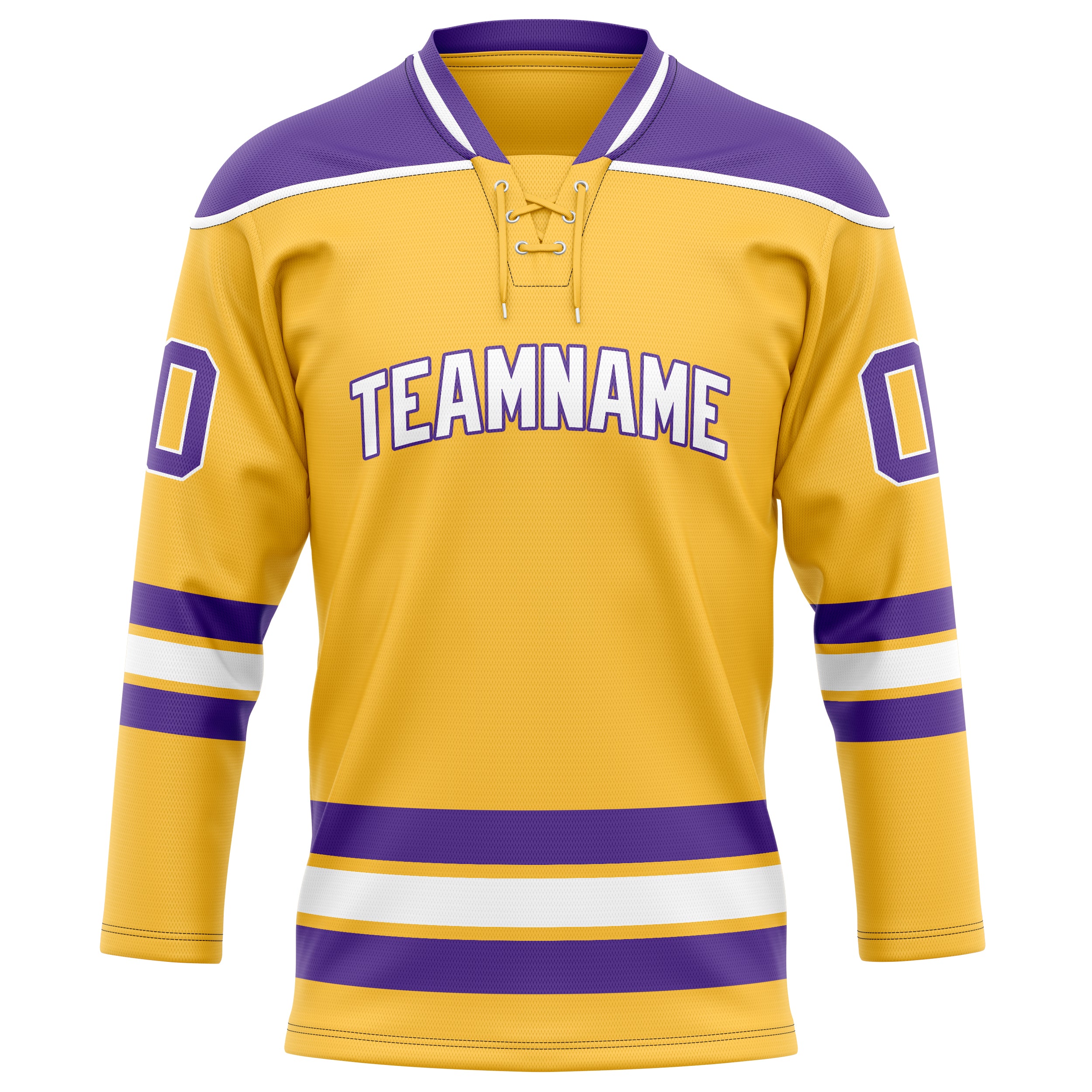 Gold Lila Eishockey Trikot