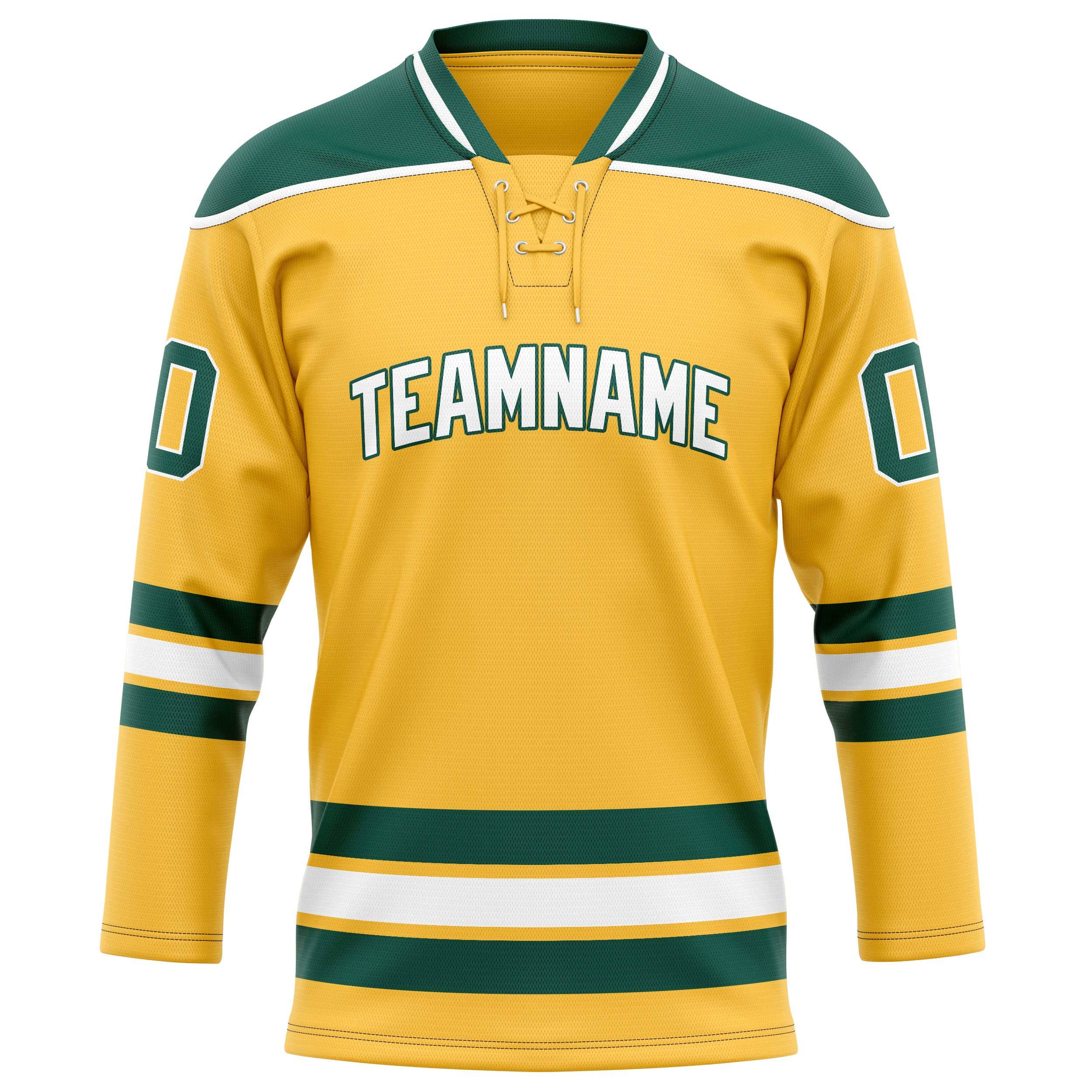 Gold Kelly Grün Eishockey Trikot