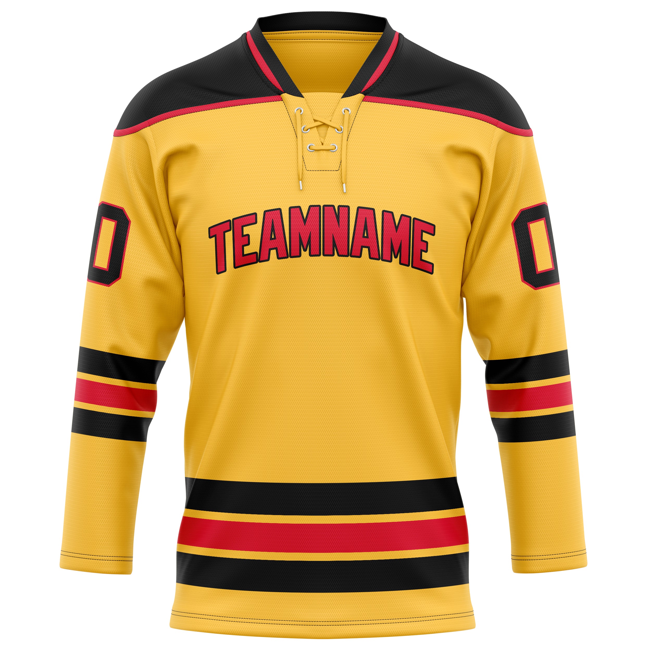 Gold Schwarz Eishockey Trikot