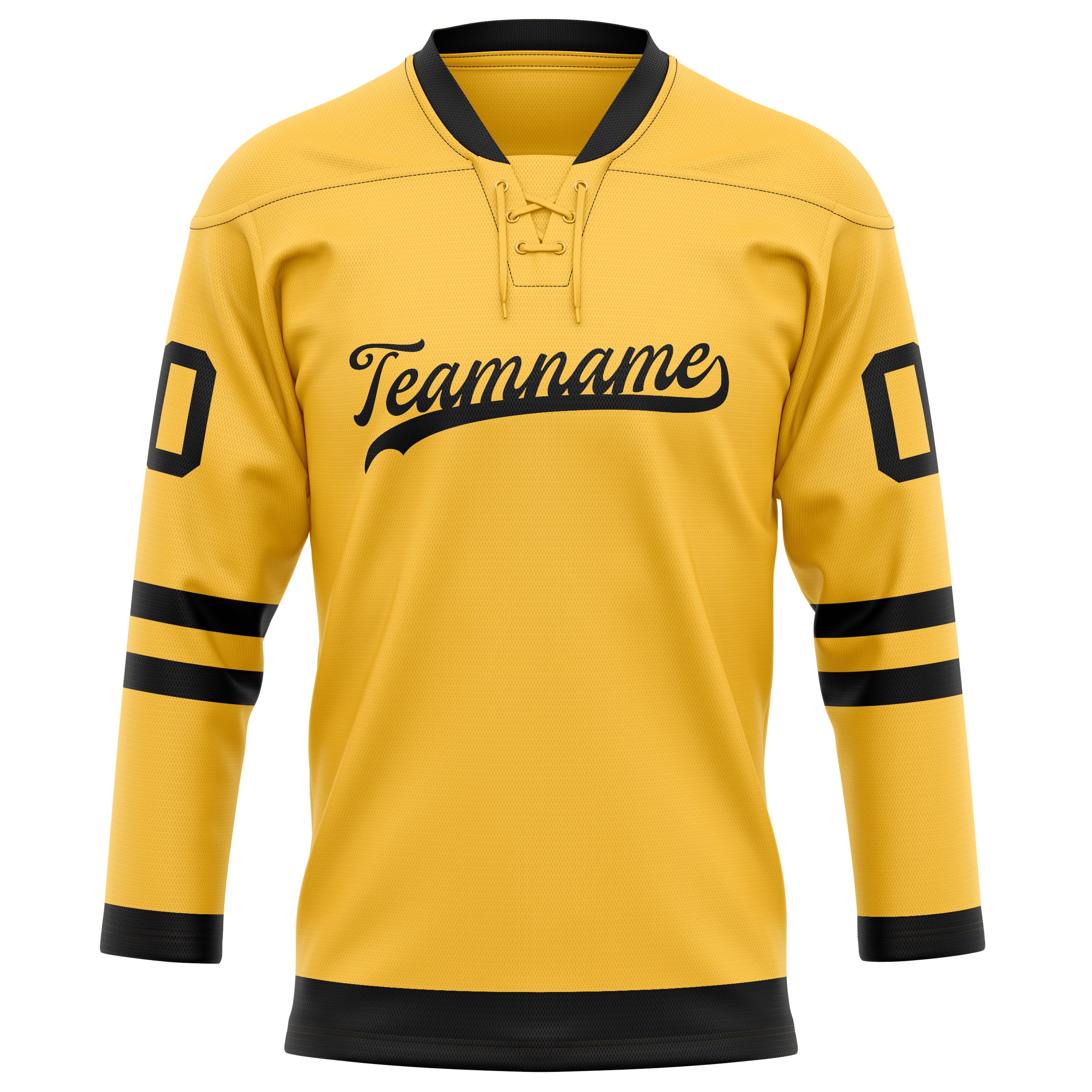 Gold Schwarz Eishockey Trikot