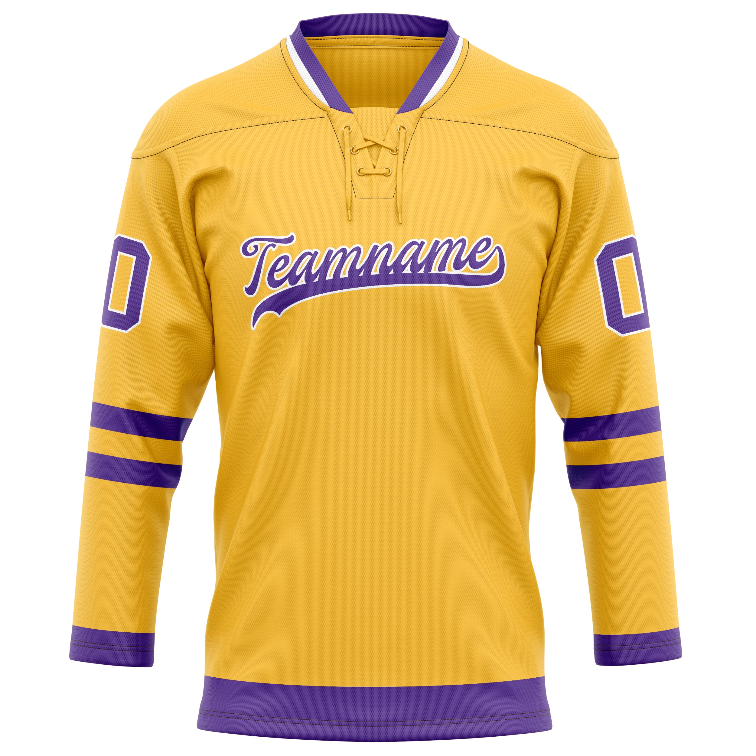 Gold Lila Eishockey Trikot