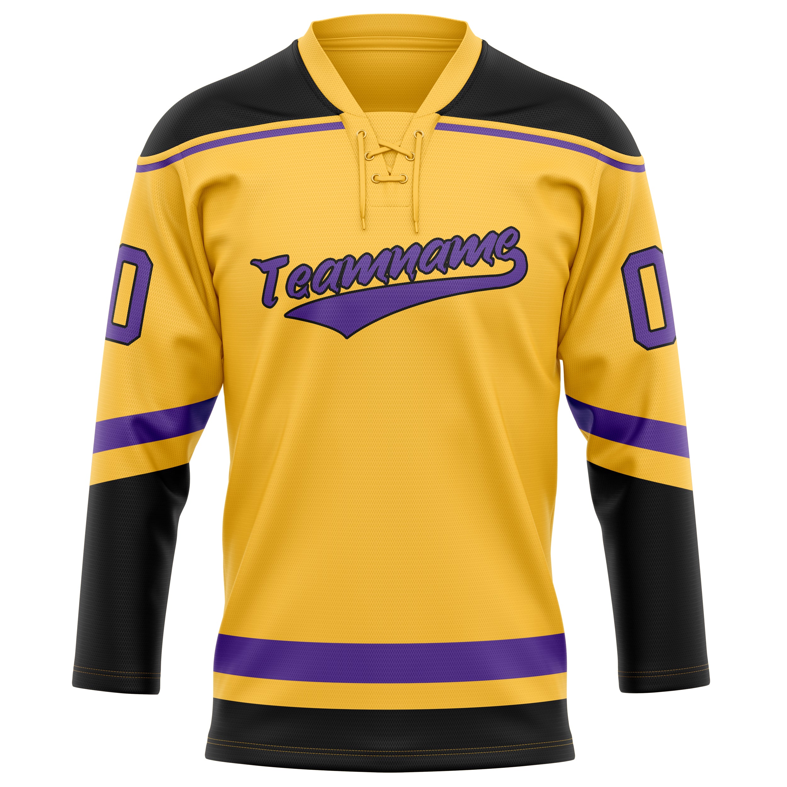 Gold Lila Eishockey Trikot