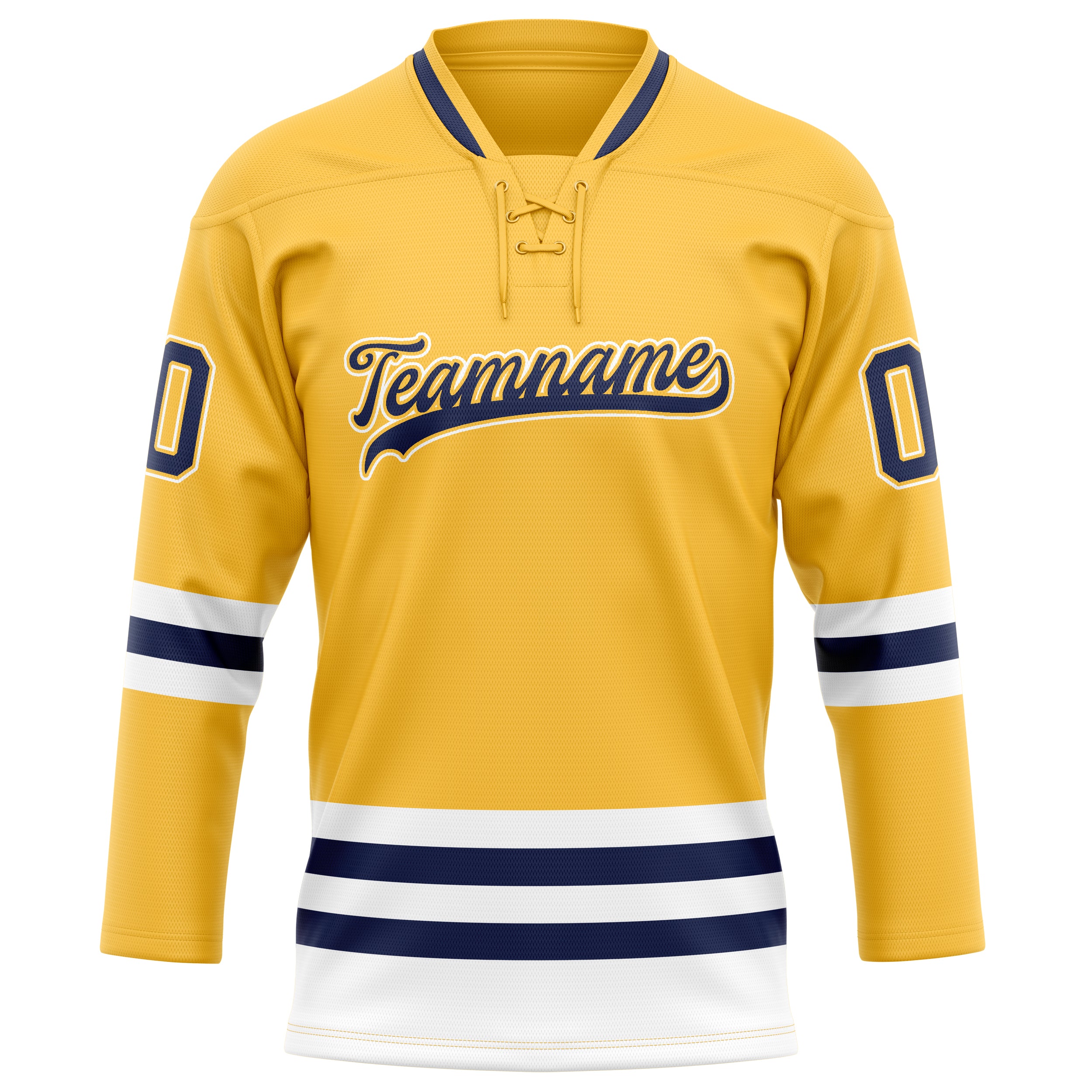 Gold Marineblau Eishockey Trikot