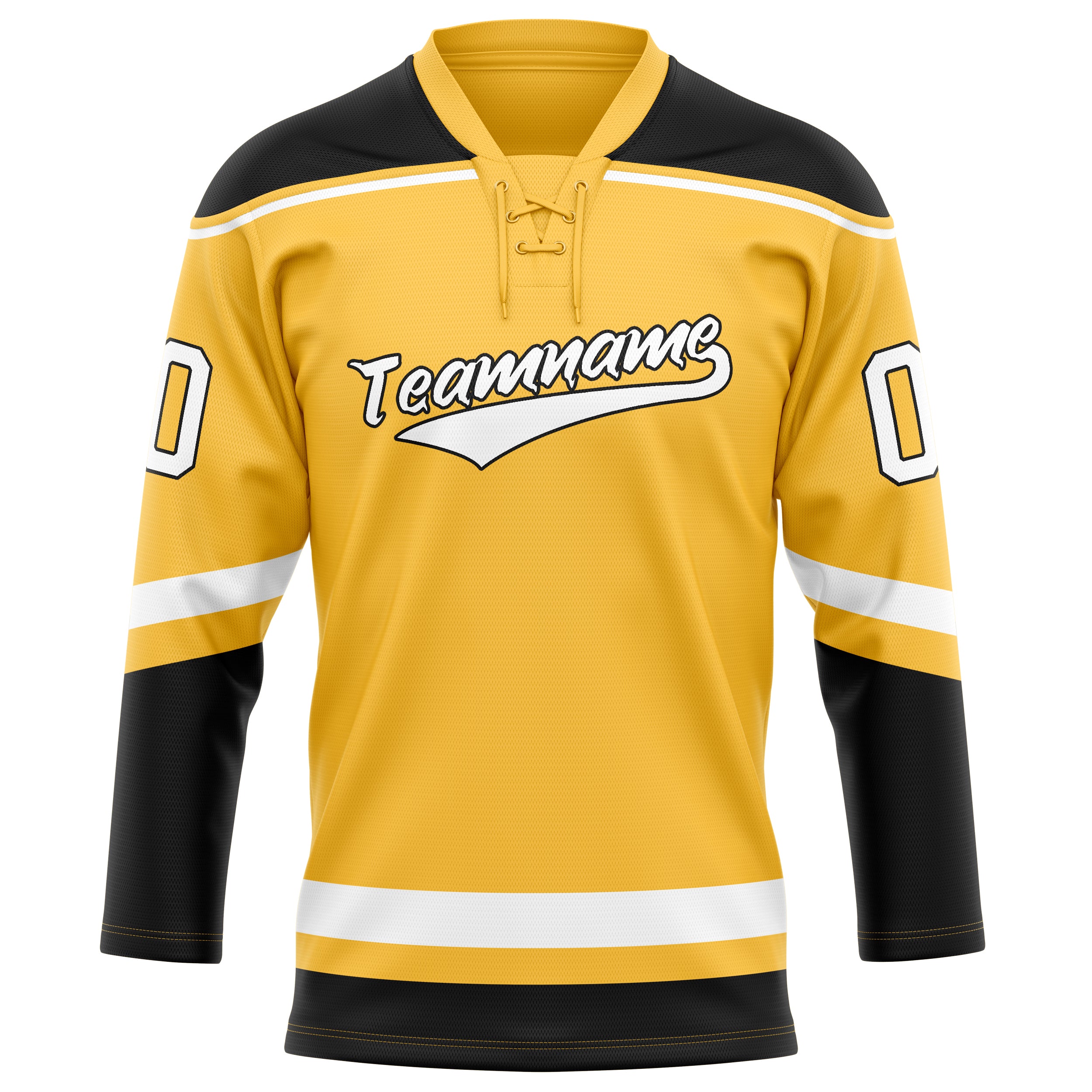 Gold Schwarz Eishockey Trikot