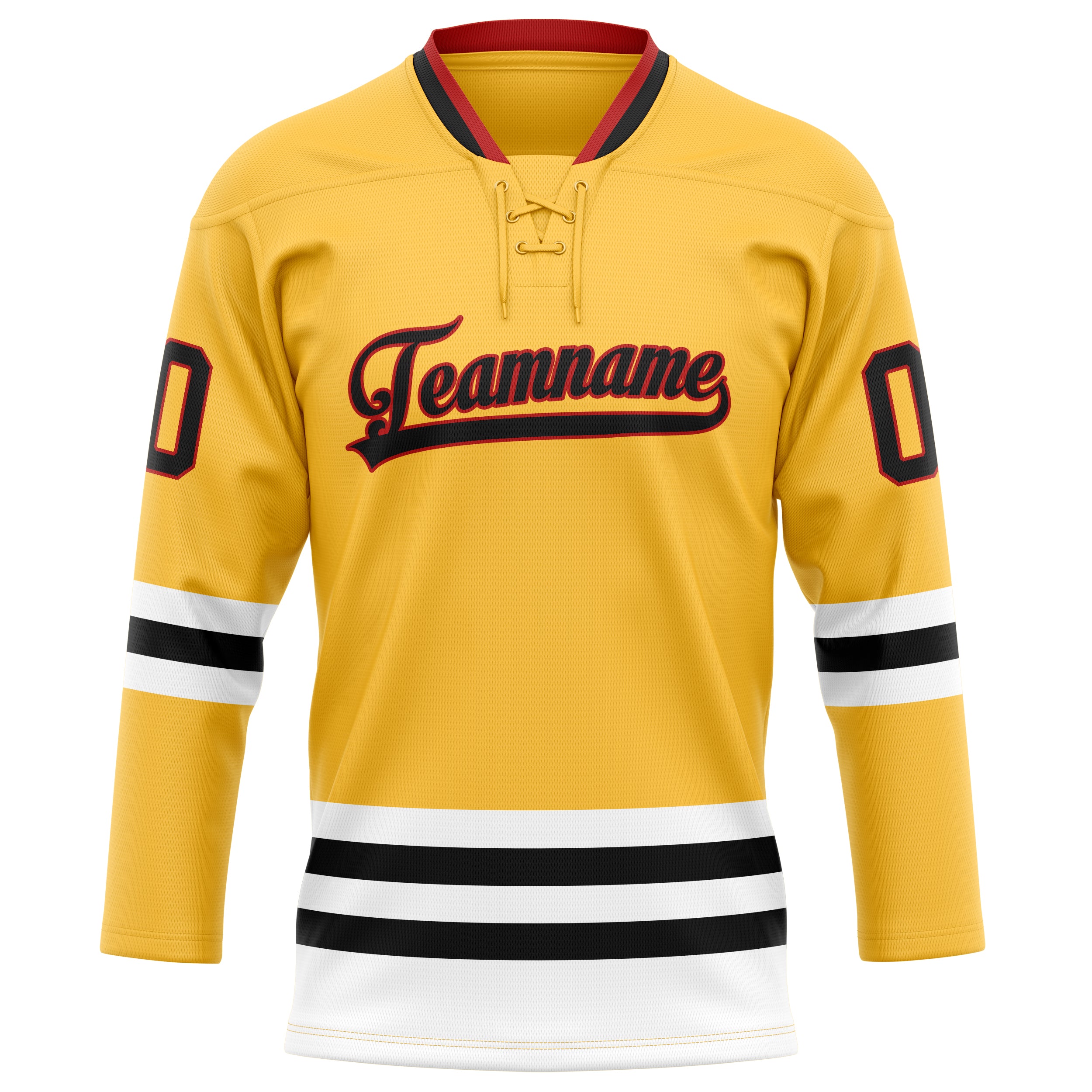 Gold Schwarz Eishockey Trikot