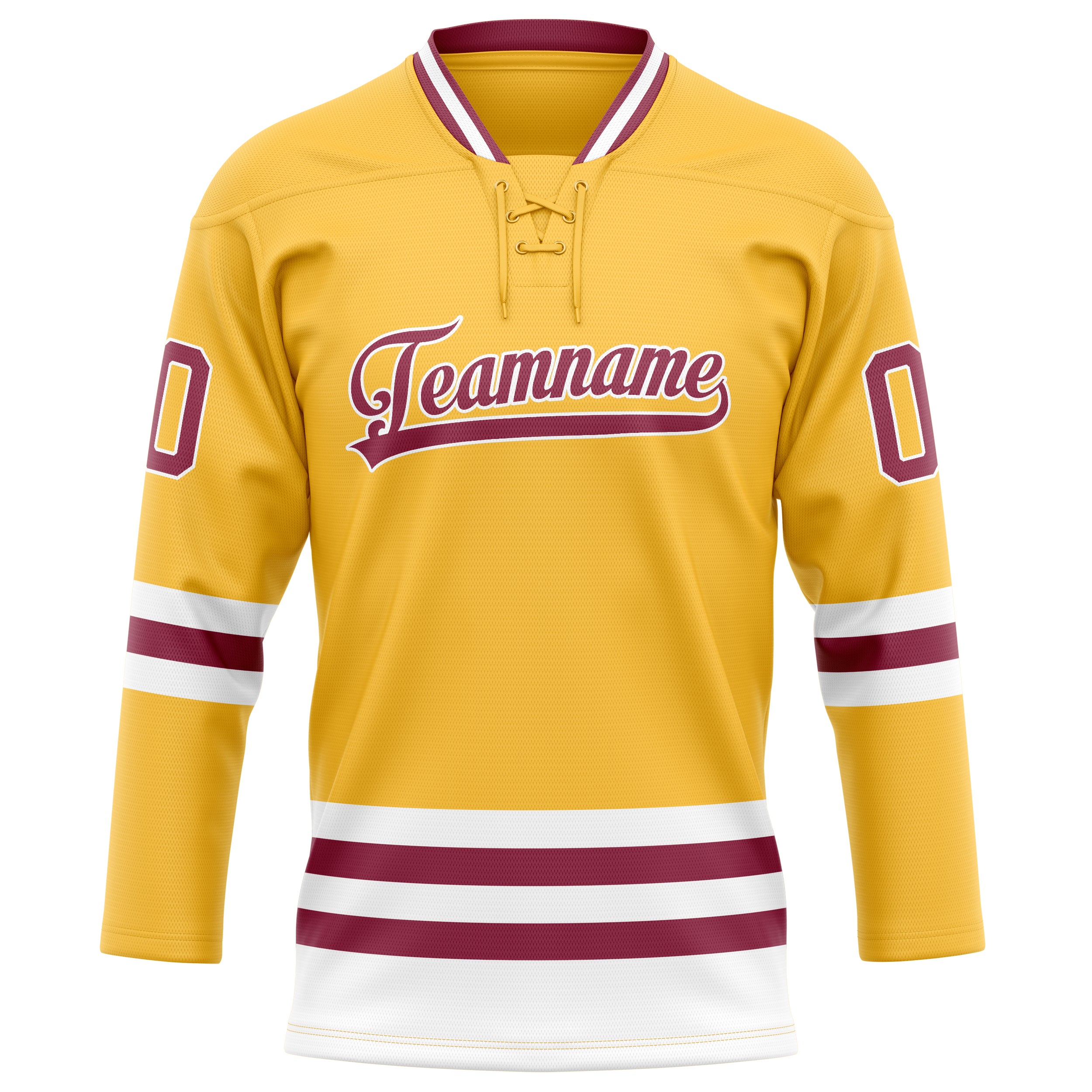 Gold Rot Eishockey Trikot