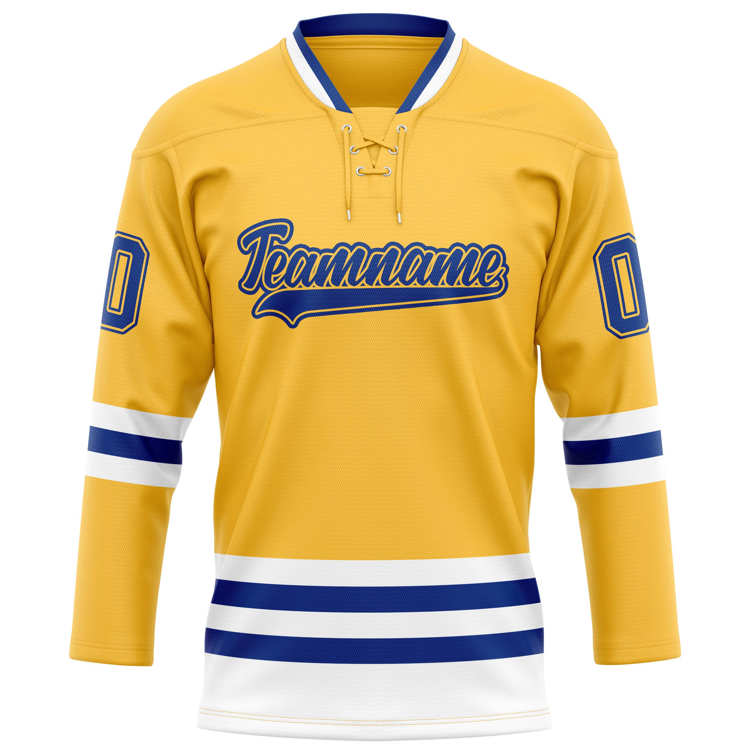 Gold Königsblau Eishockey Trikot