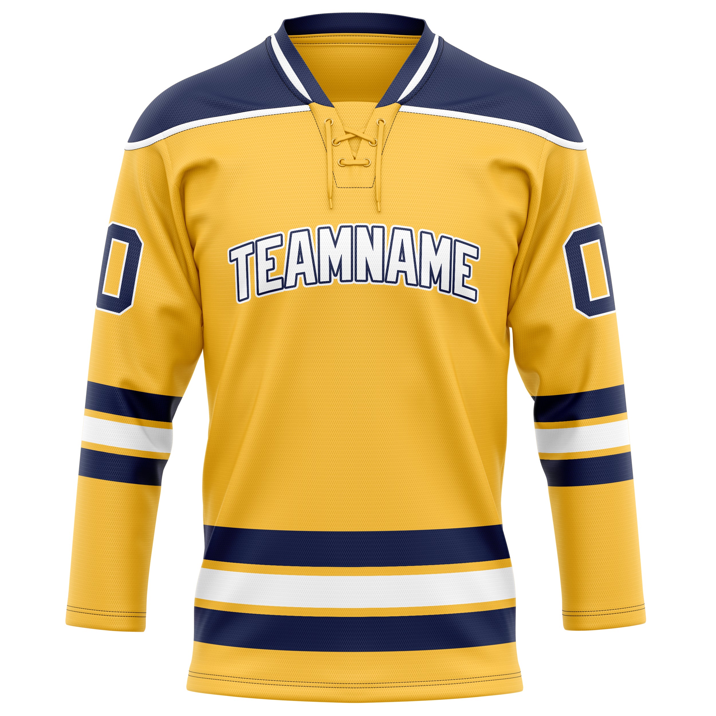 Gold Marineblau Eishockey Trikot