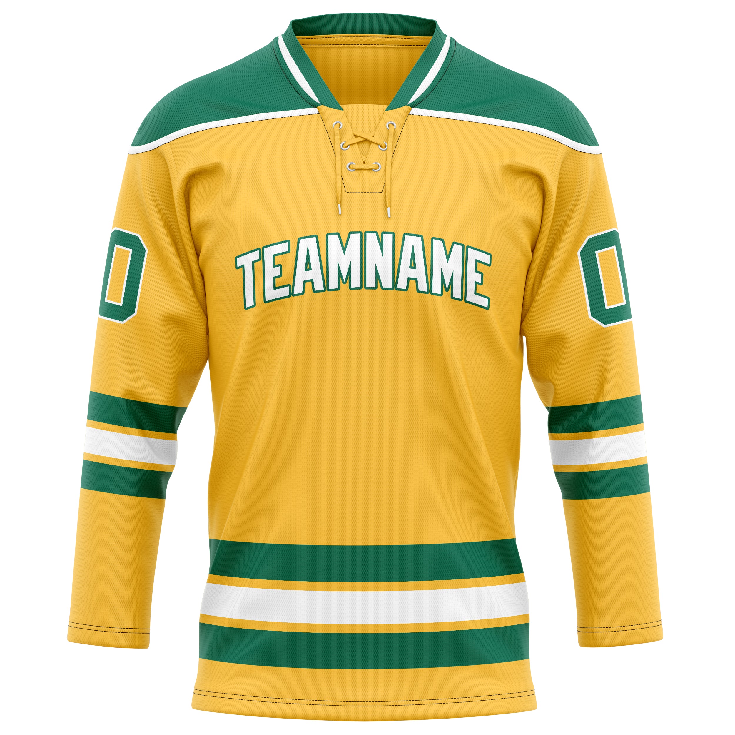 Gold Kelly Grün Eishockey Trikot