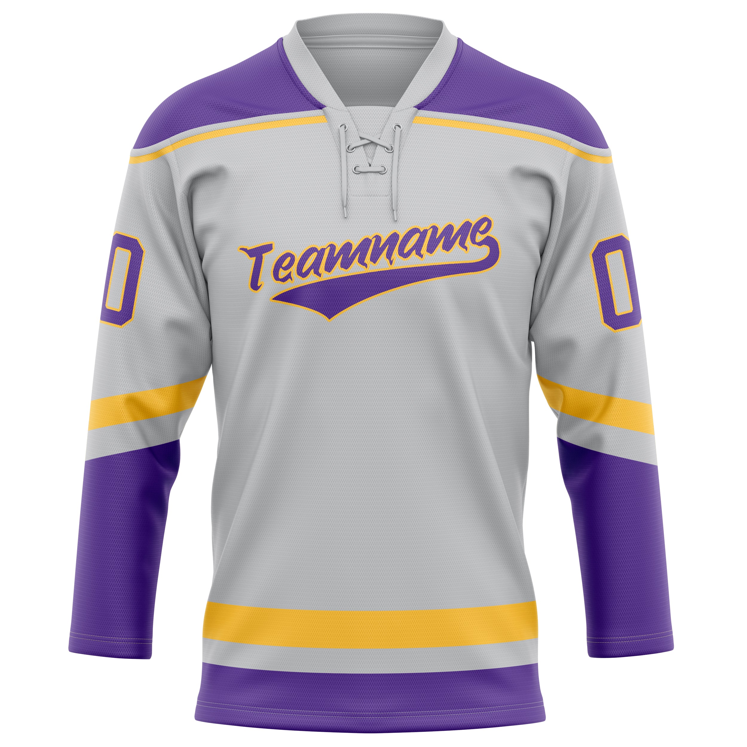 Grau Lila Eishockey Trikot