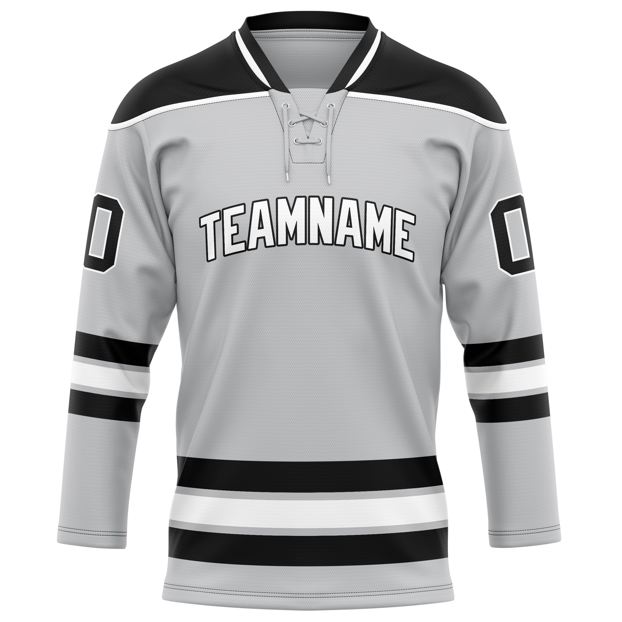 Grau Schwarz Eishockey Trikot