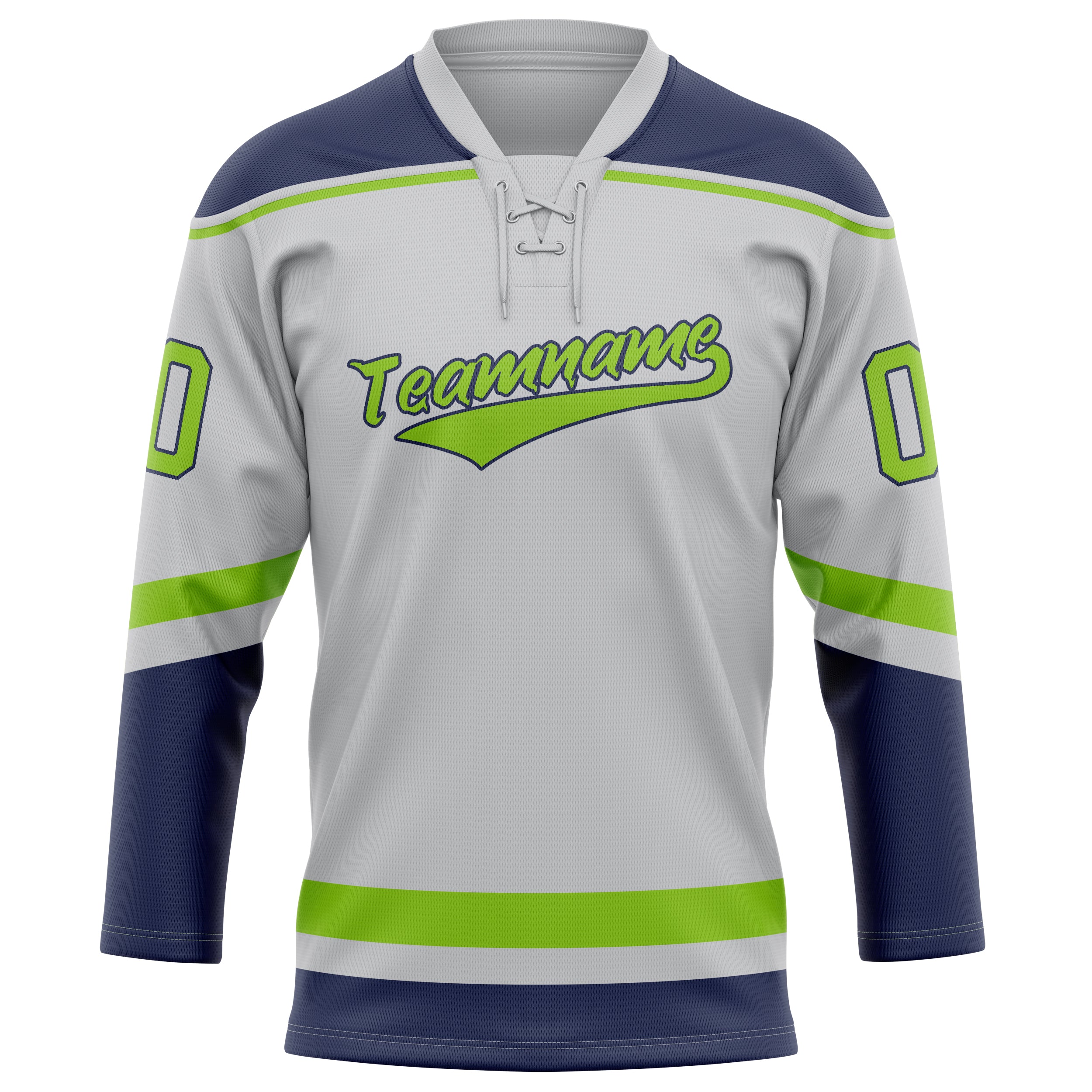 Grau Neongrün Eishockey Trikot