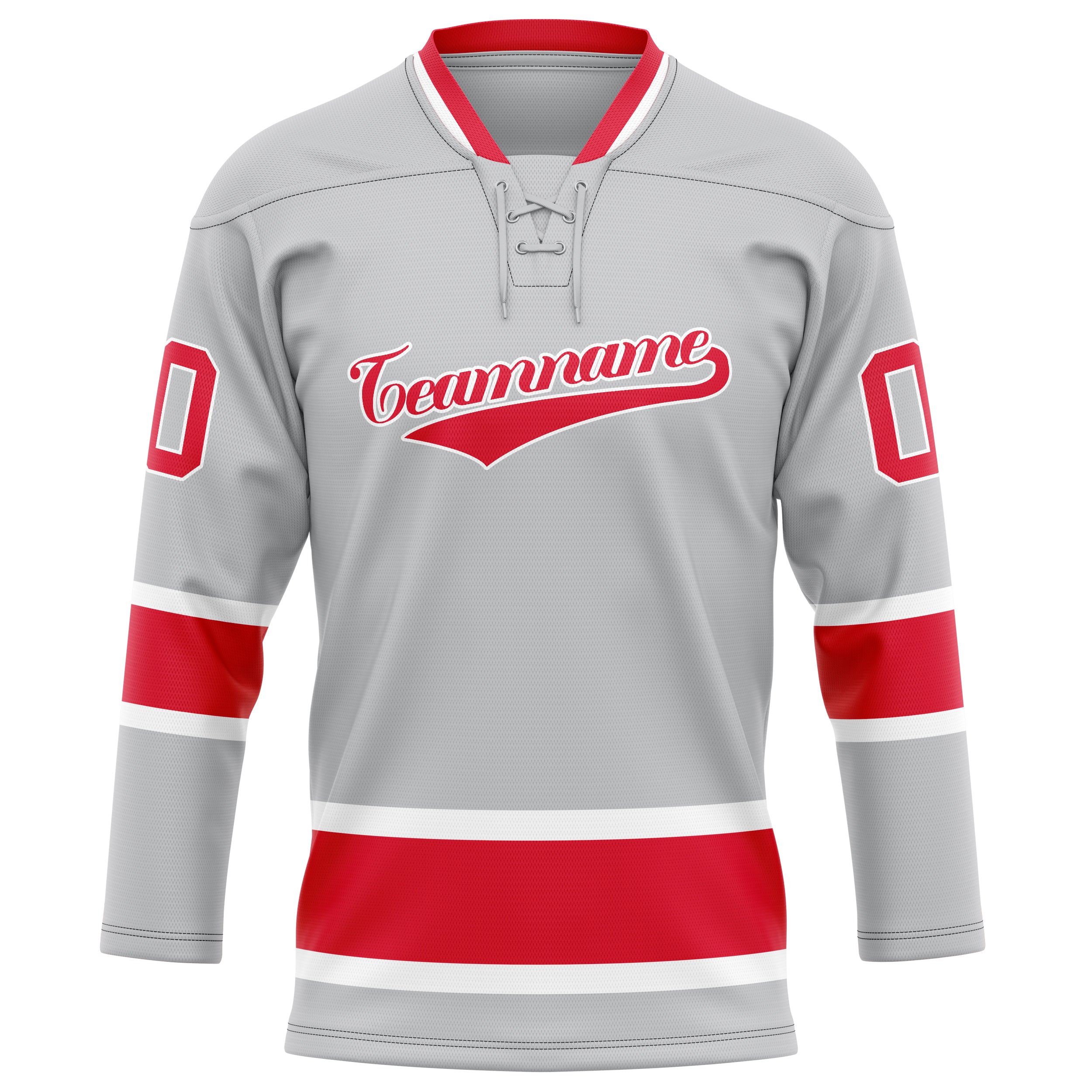 Grau Rot Eishockey Trikot