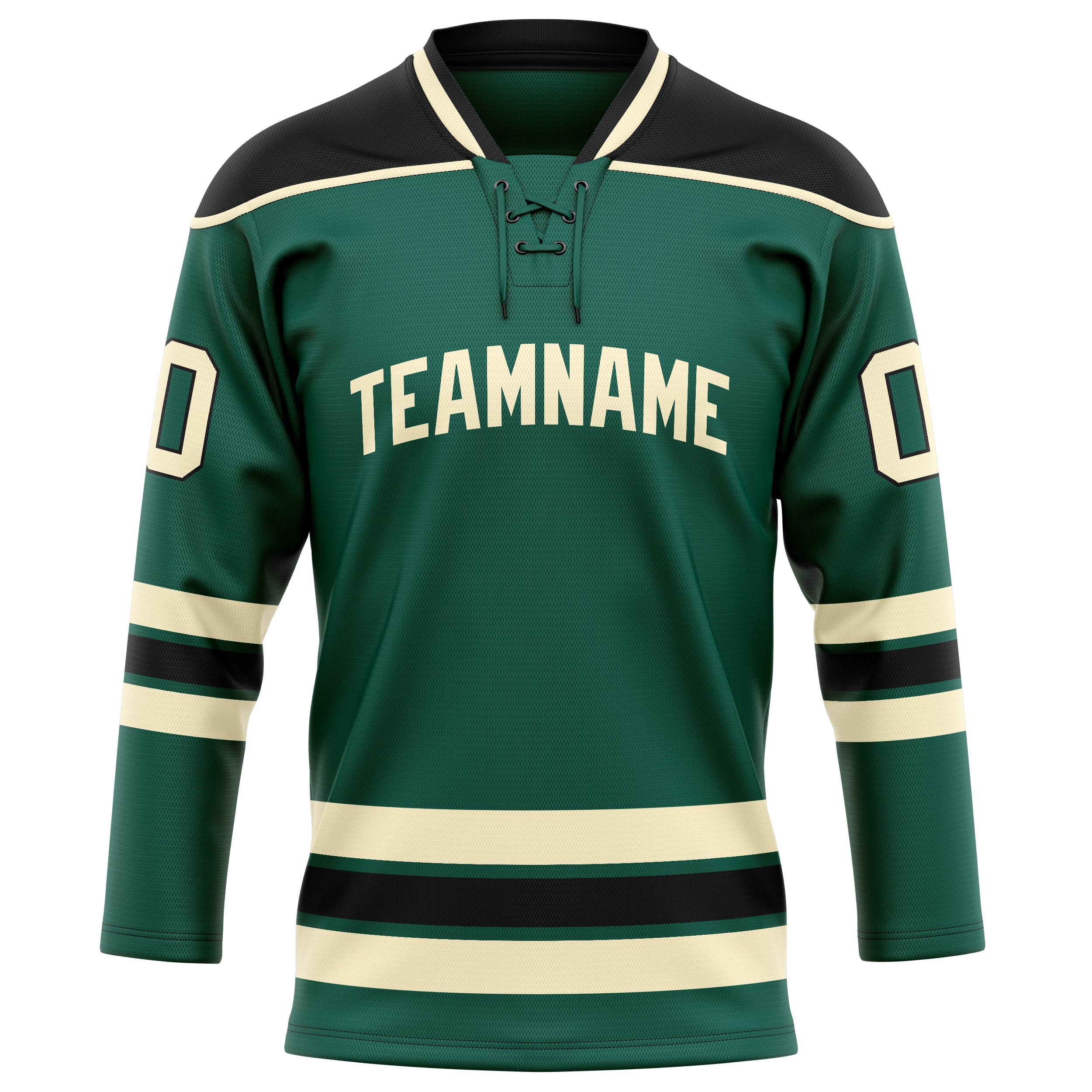 Grün Creme Eishockey Trikot