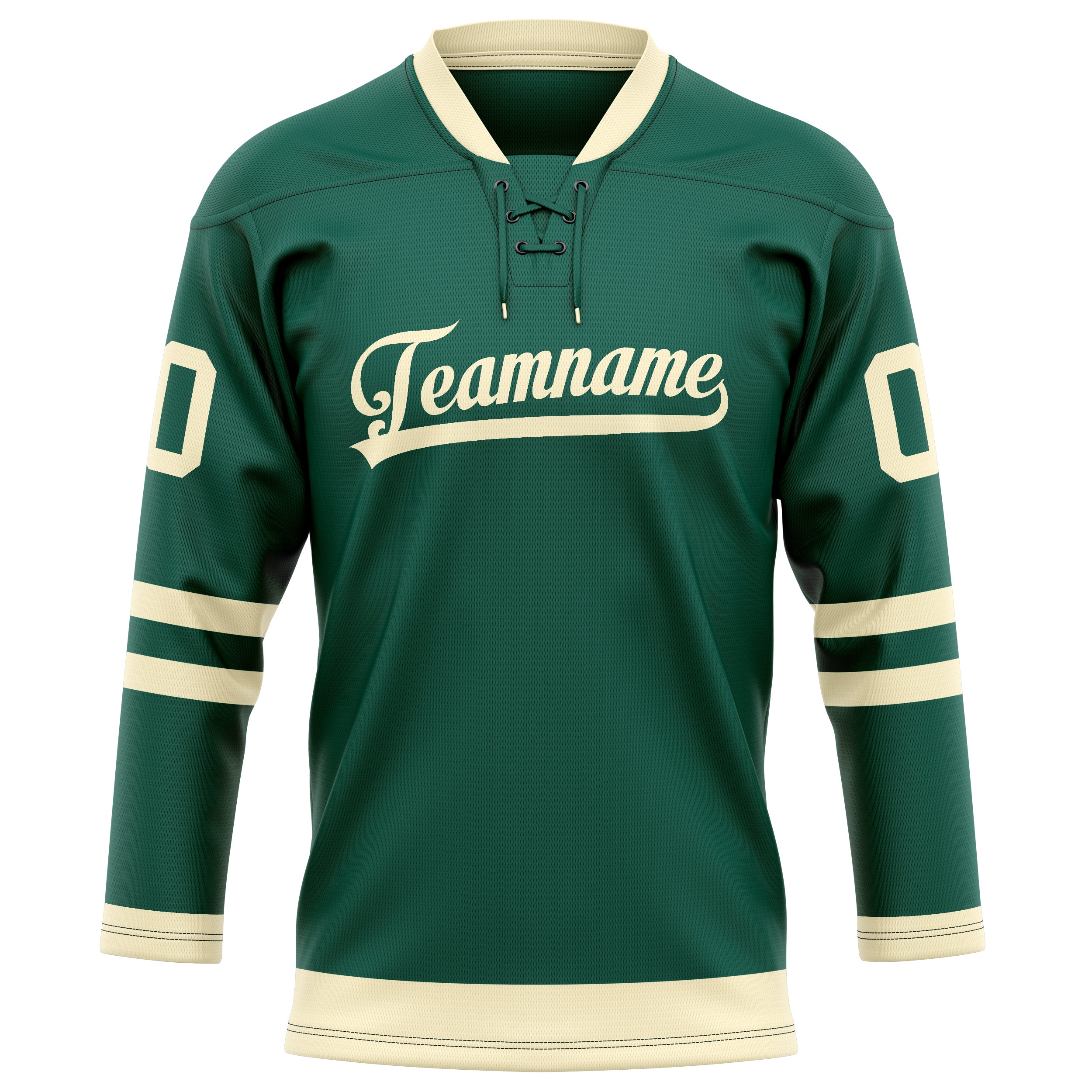 Grün Creme Eishockey Trikot