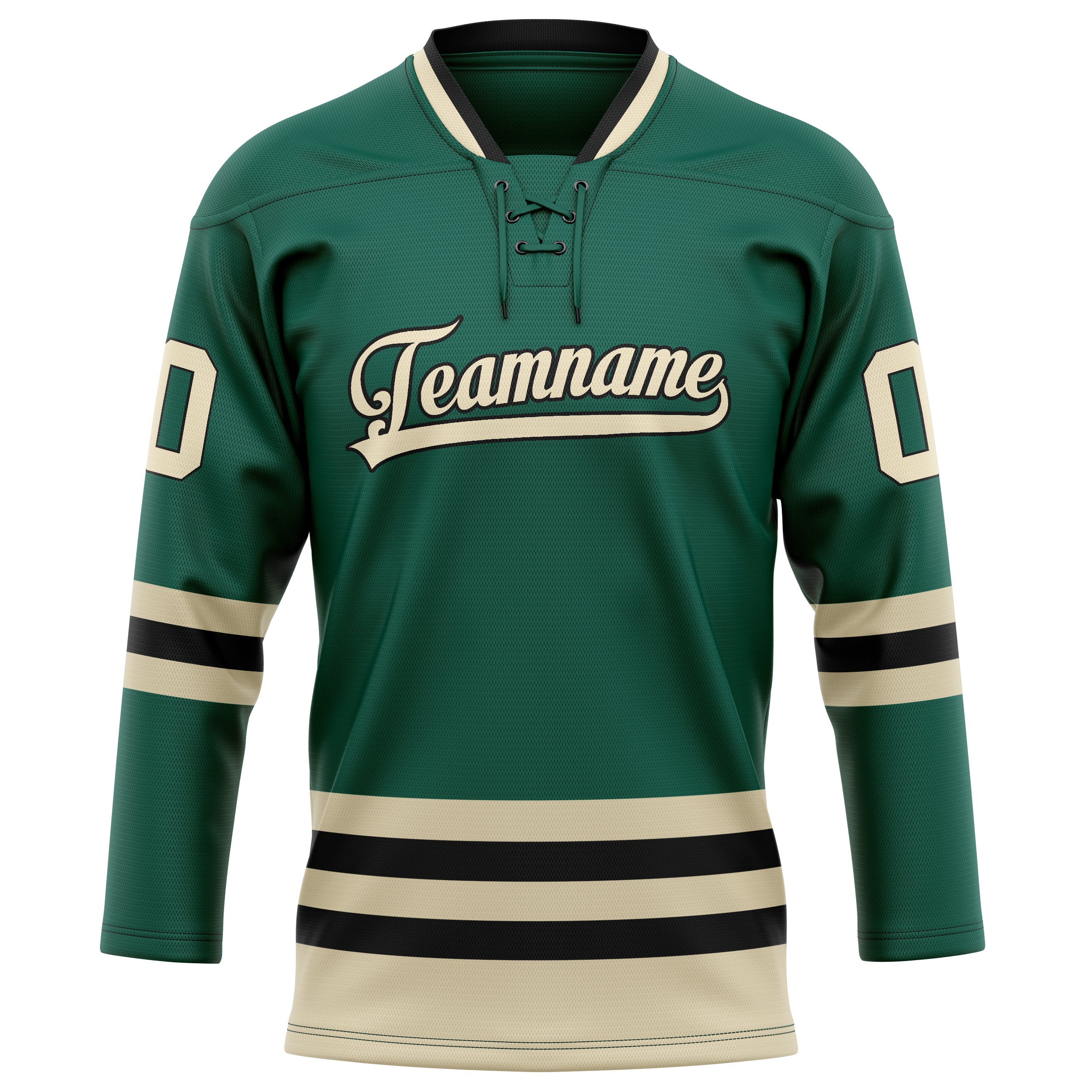 Grün Creme Eishockey Trikot