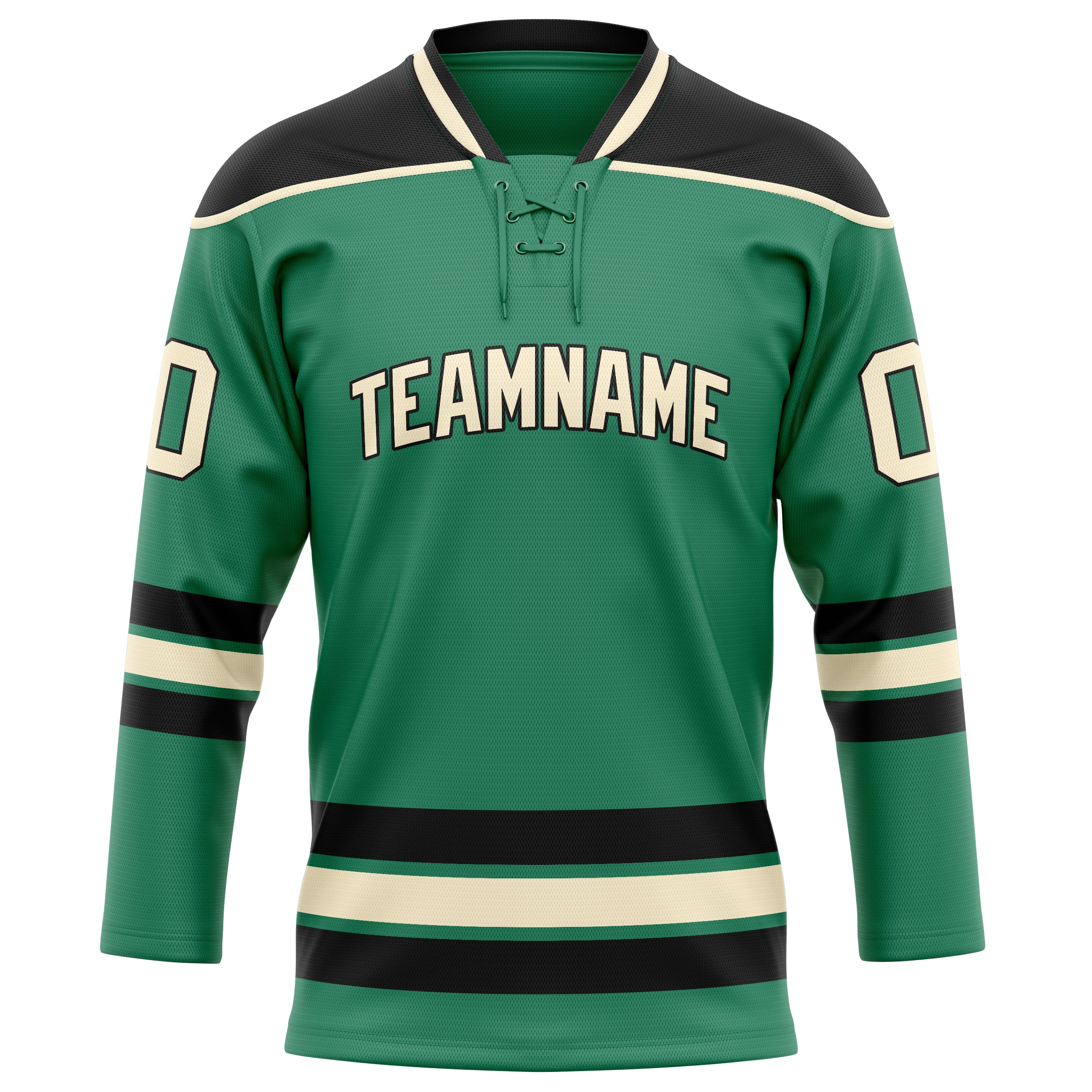 Grün Creme Eishockey Trikot