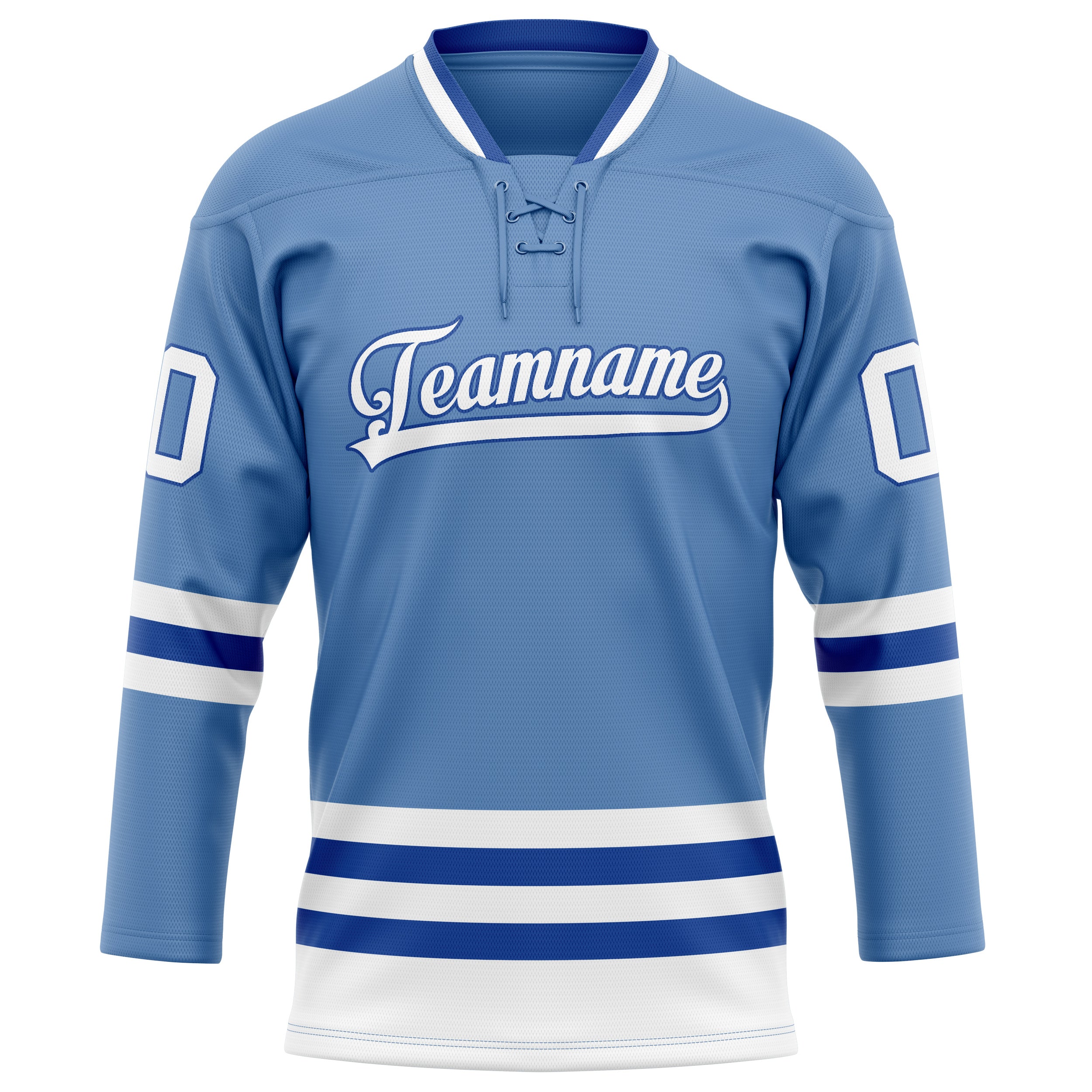 Hellblau Königsblau Eishockey Trikot