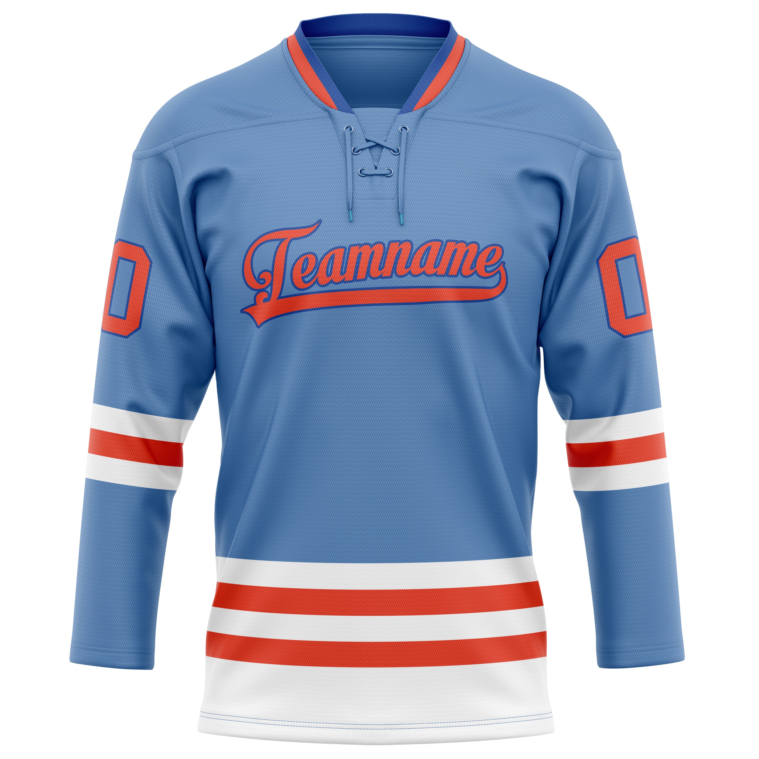 Hellblau Rot Eishockey Trikot