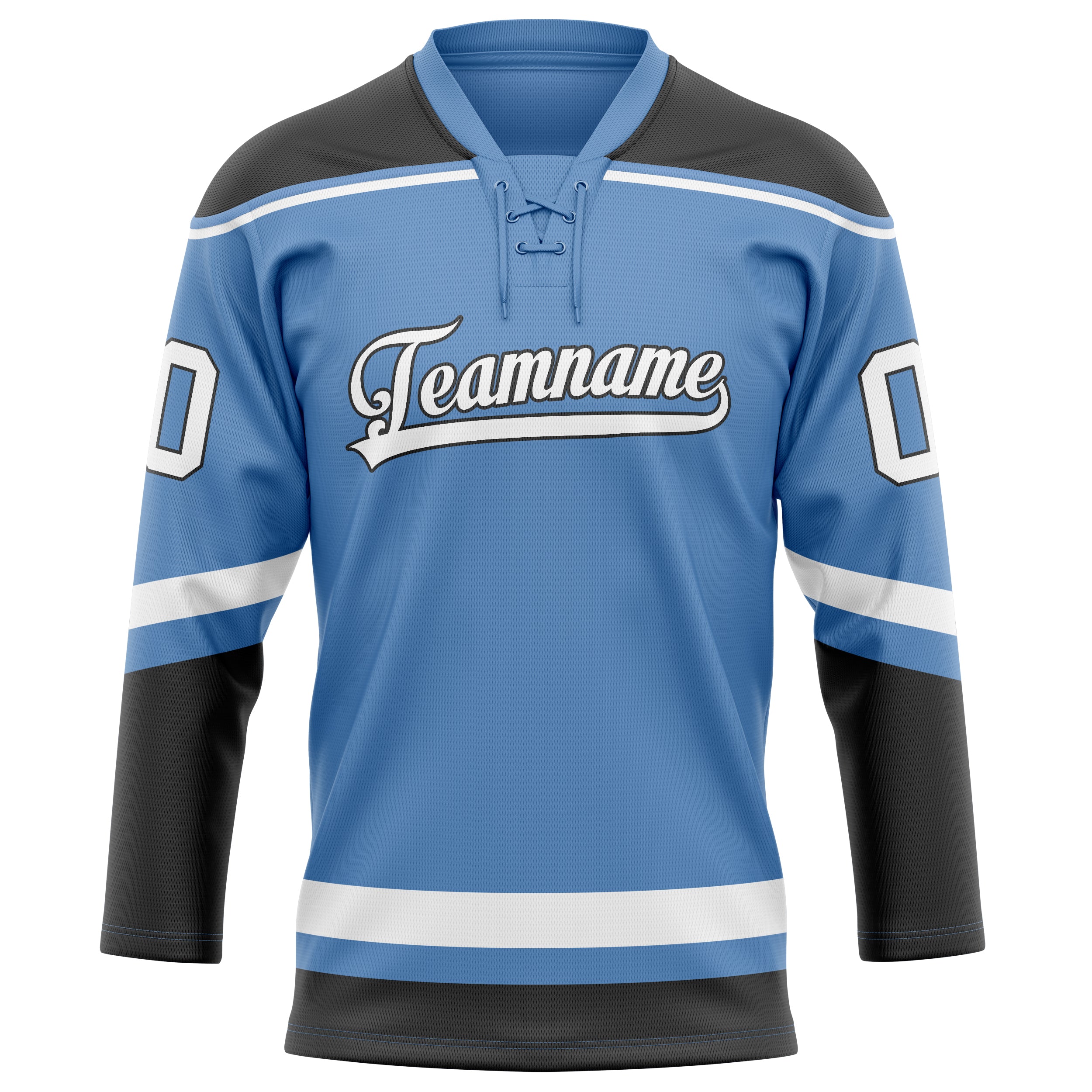 Hellblau Grau Eishockey Trikot