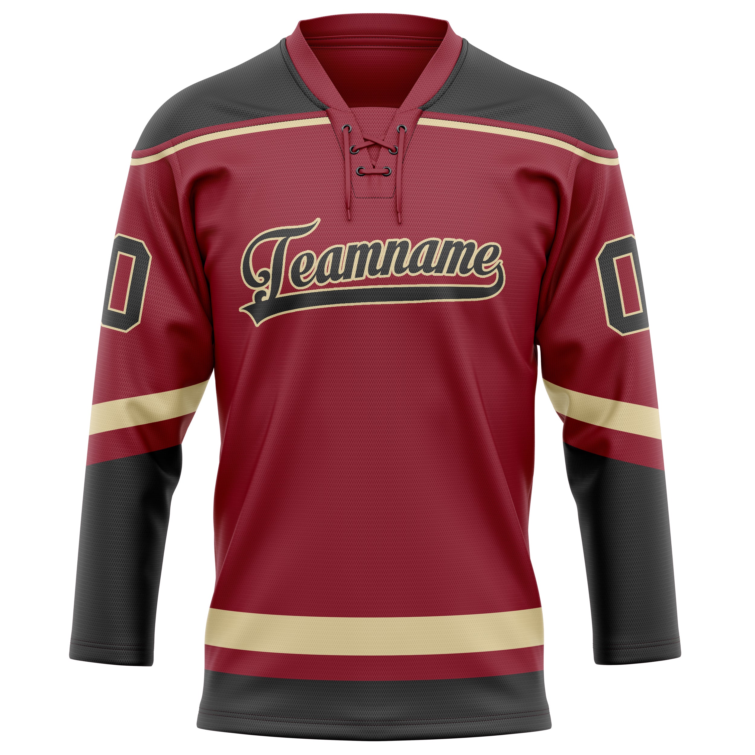 Kastanienbraun Schwarz Eishockey Trikot