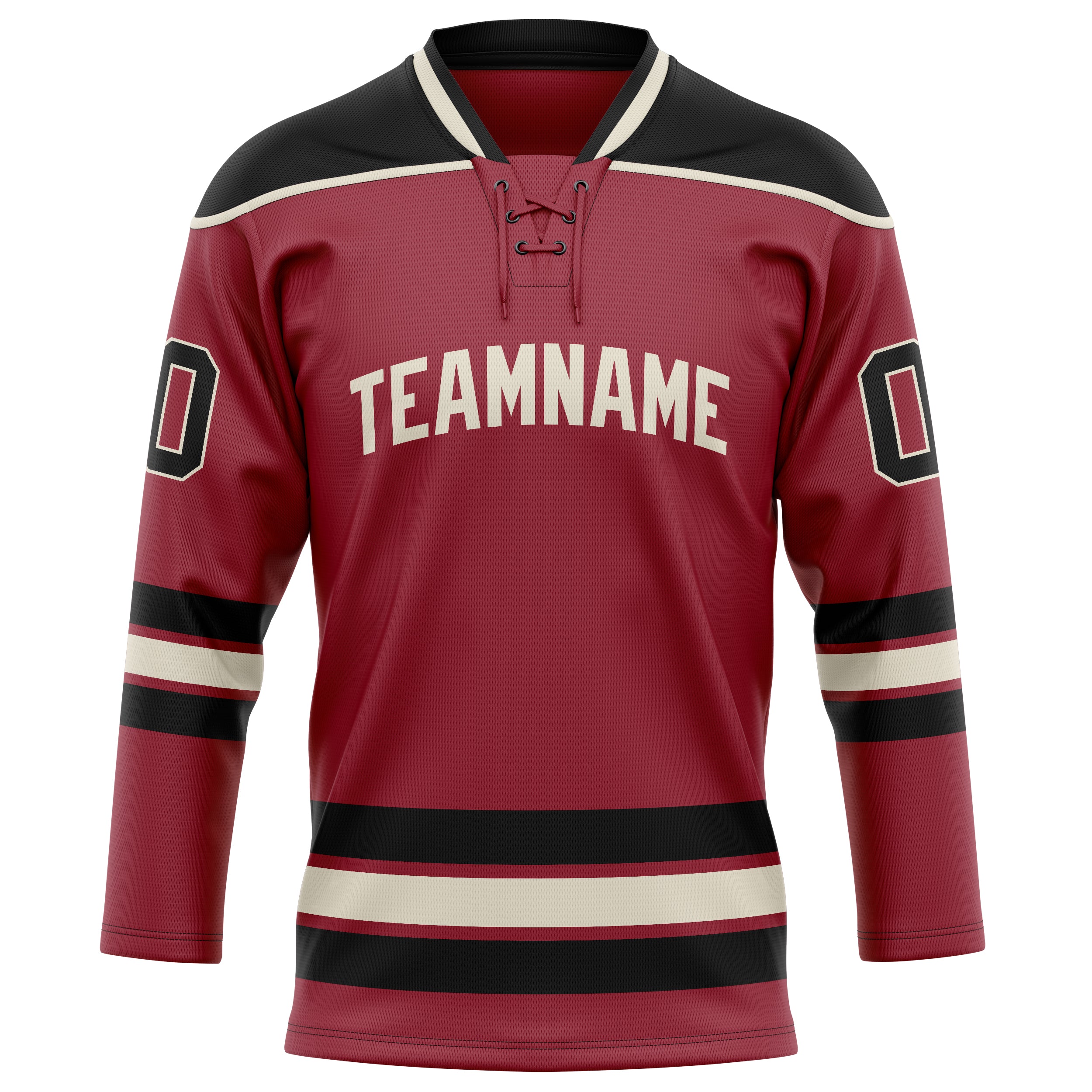 Kastanienbraun Schwarz Eishockey Trikot