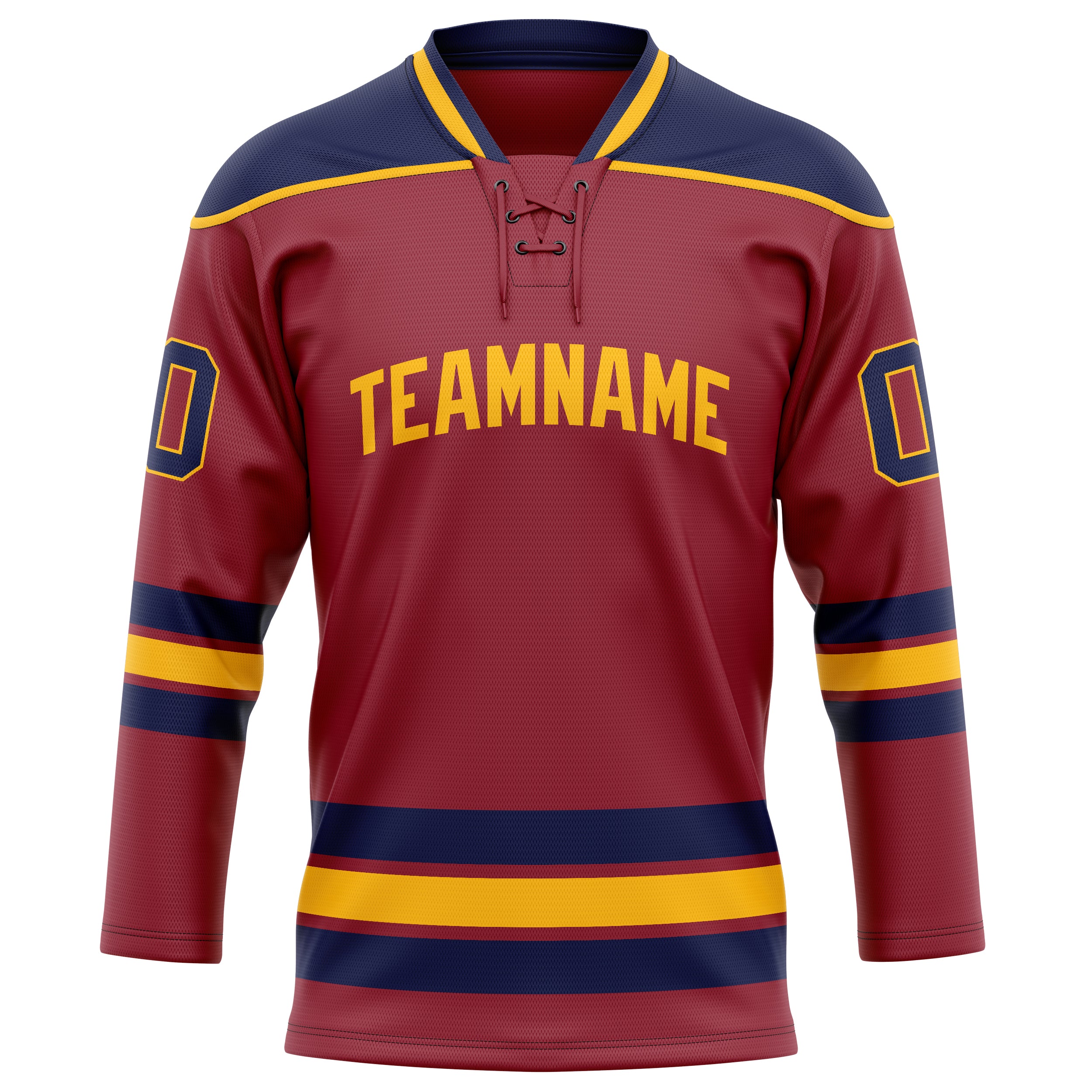 Kastanienbraun Marineblau Eishockey Trikot