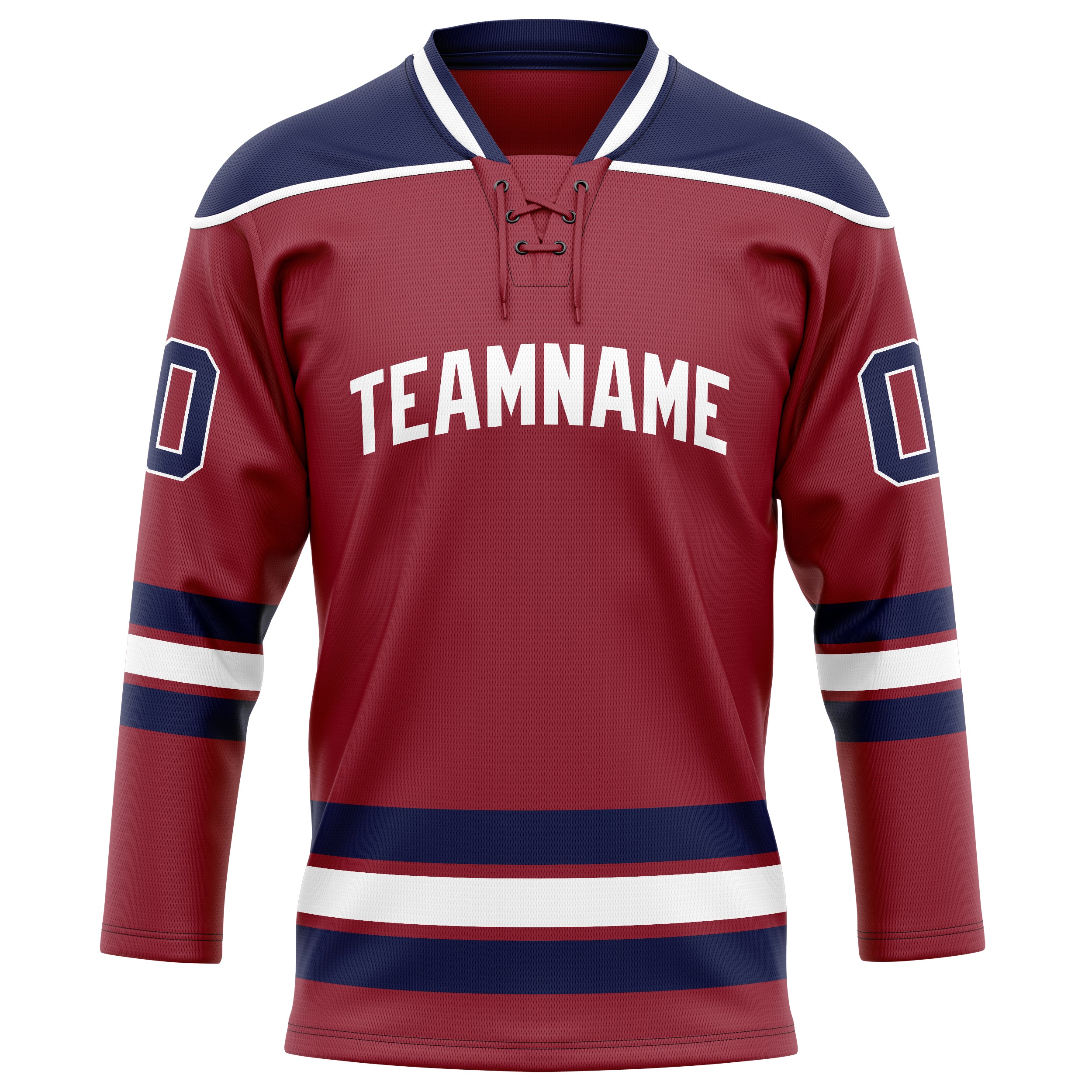 Kastanienbraun Marineblau Eishockey Trikot