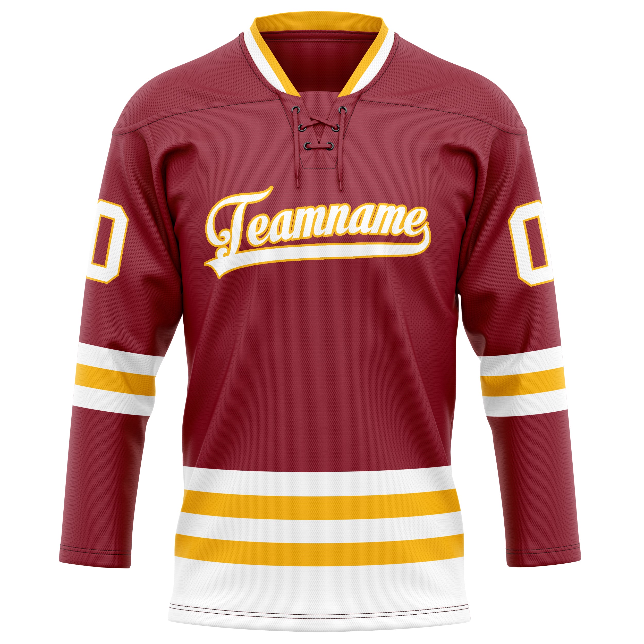 Kastanienbraun Gold Eishockey Trikot