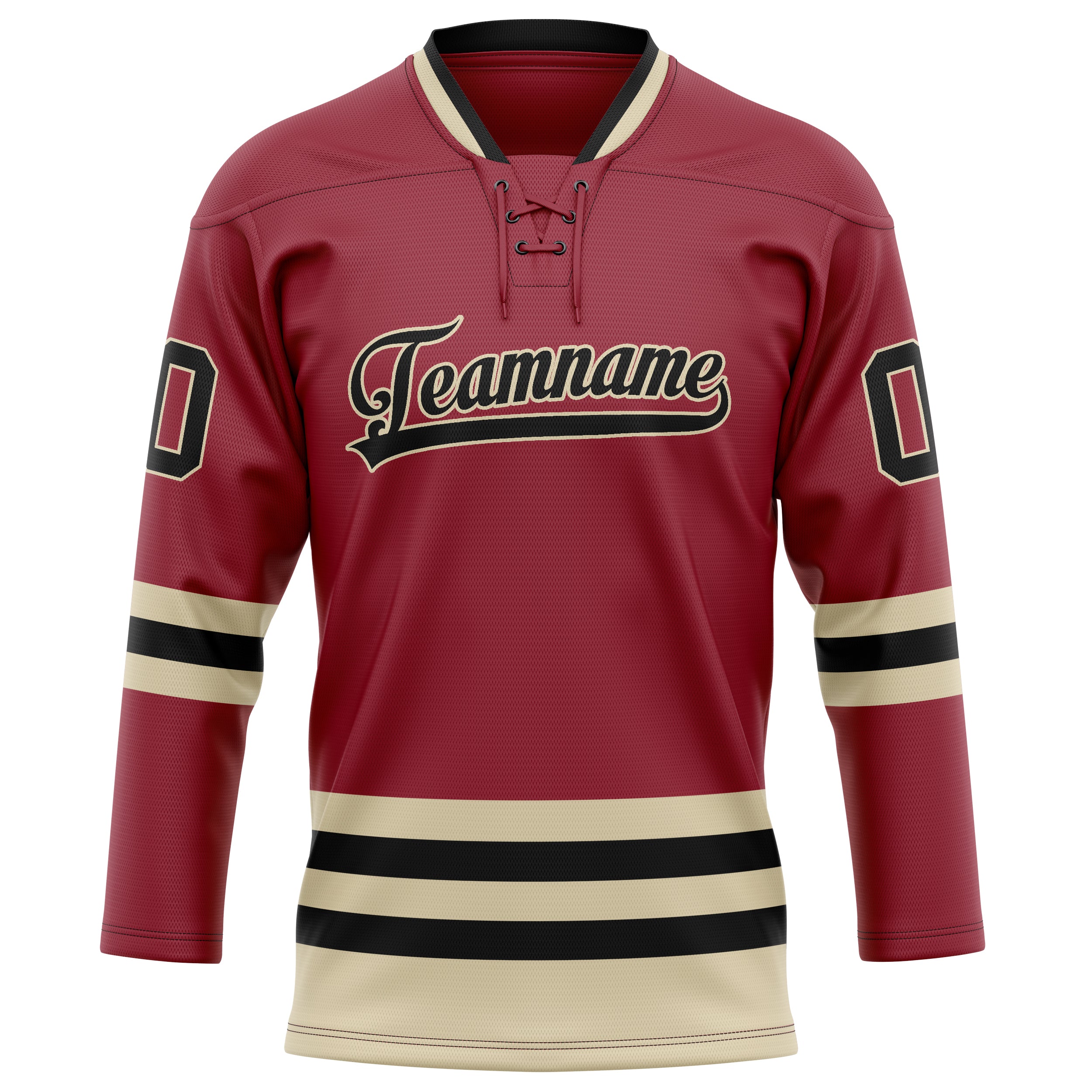 Kastanienbraun Creme Eishockey Trikot